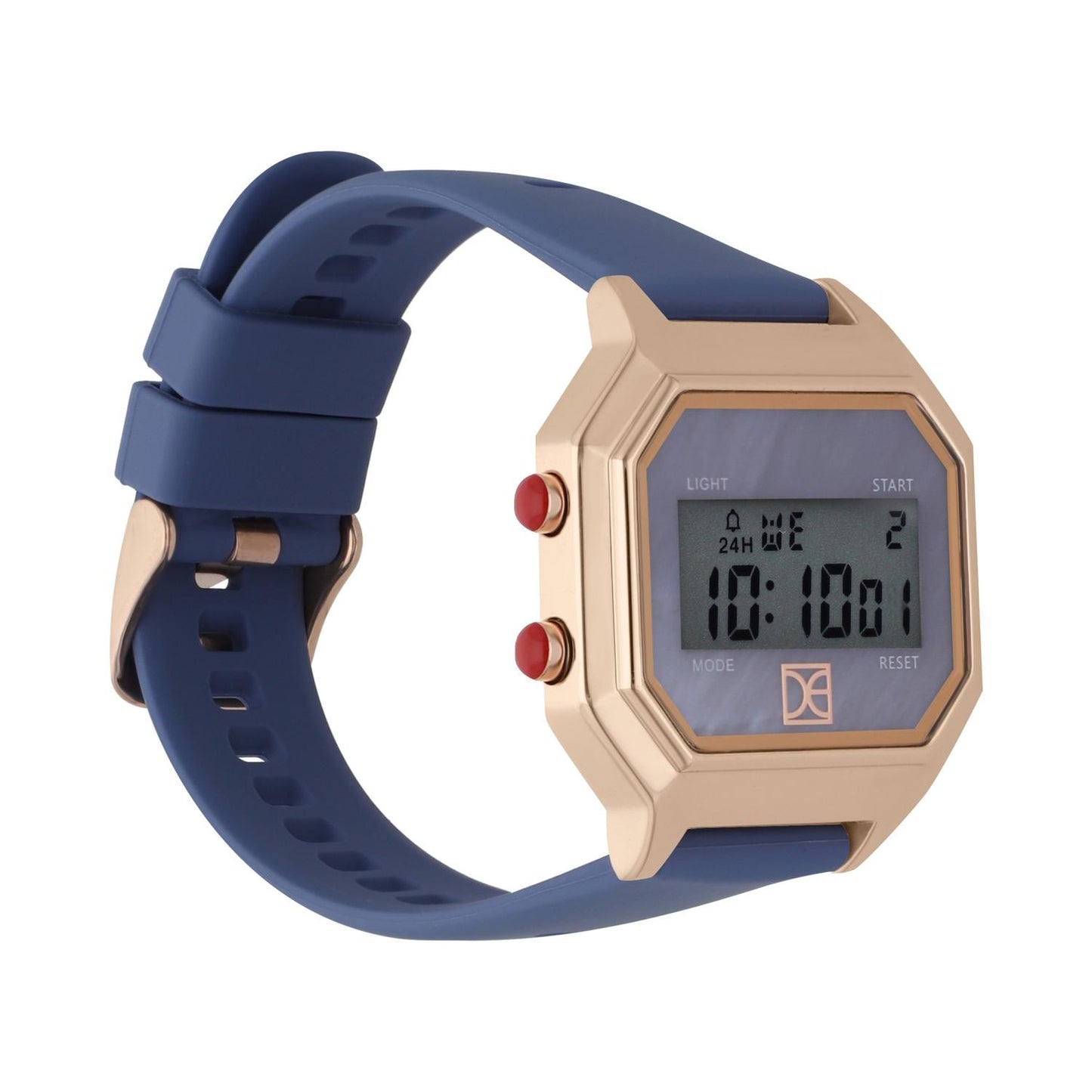 Reloj Cloe digital para dama color azul con madre perla OE2404