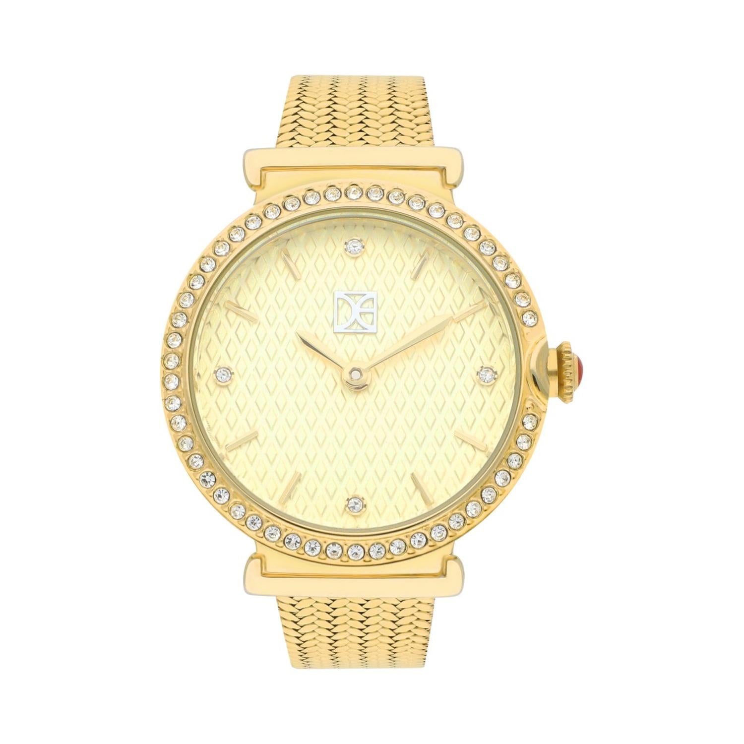 Reloj Analogo para Dama con Correa de Acero Inoxidable Color