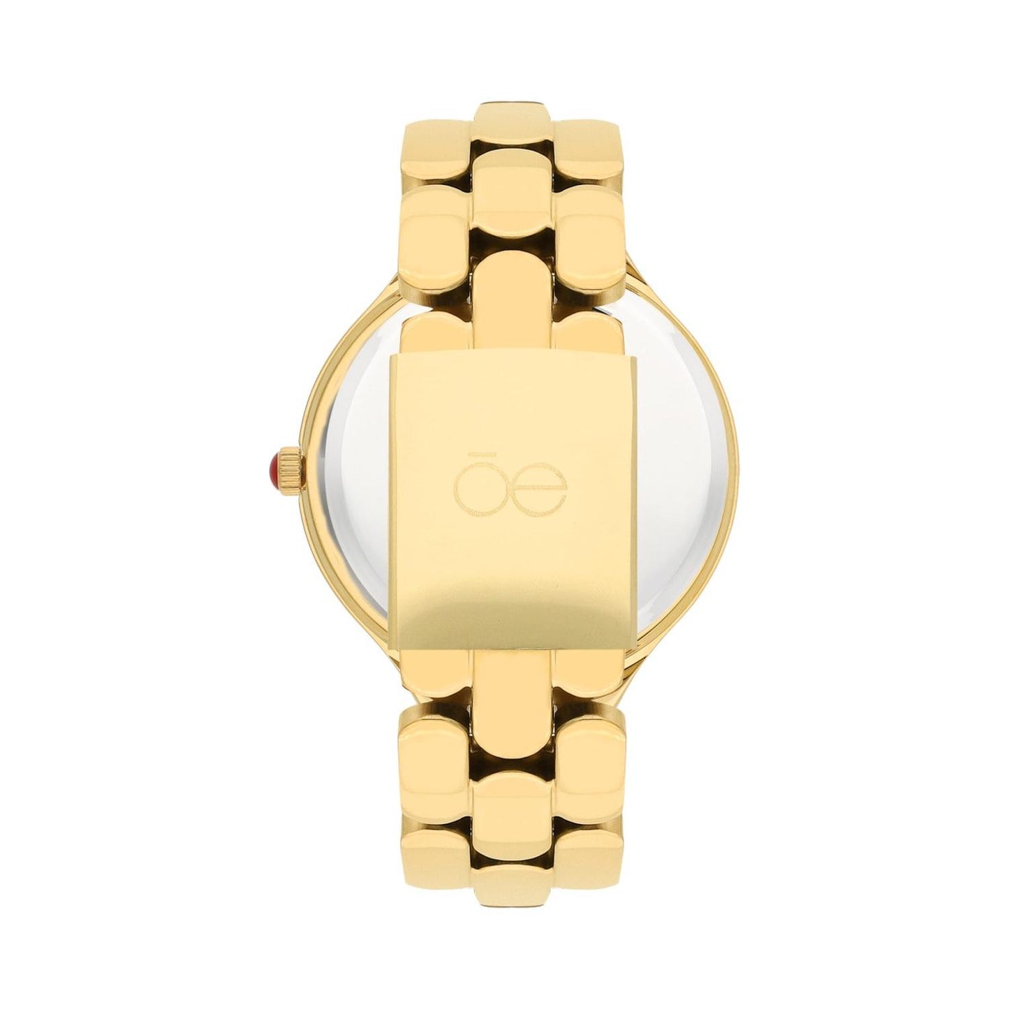 Reloj Analogo para Dama con Cristal Facetado, de Acero Inoxidable Color Plateado OE2439