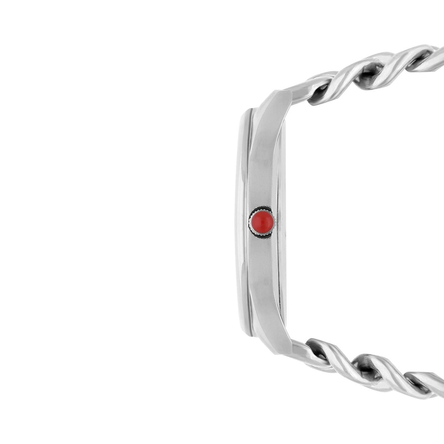 Reloj Para Dama con Pedrería en Indicadores y Correa de Metal Color Plateado OE2429