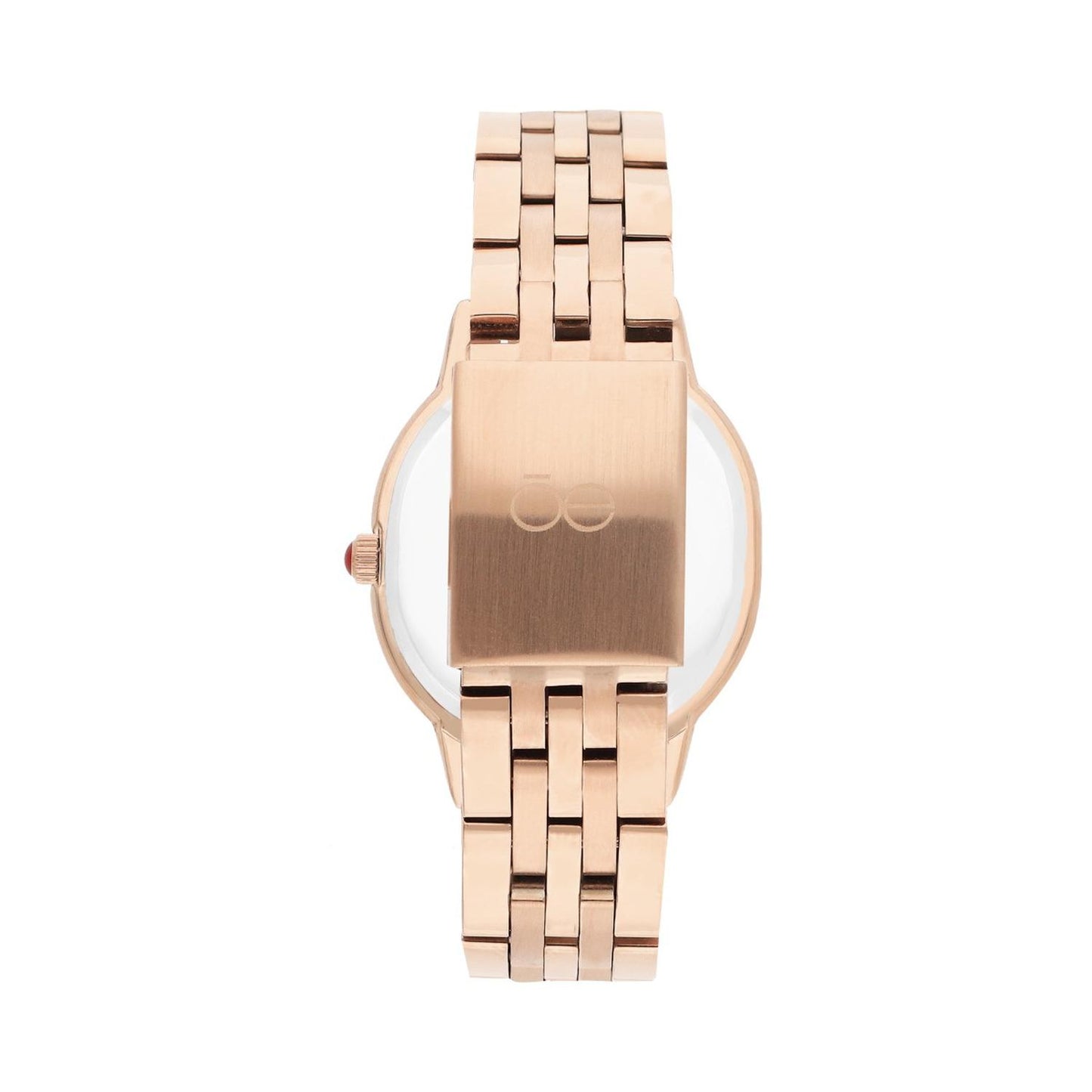 Reloj Analogo para Dama con Pedreria en Indicadores, Fondo Rosa y Extensible Color Plateado OE2440