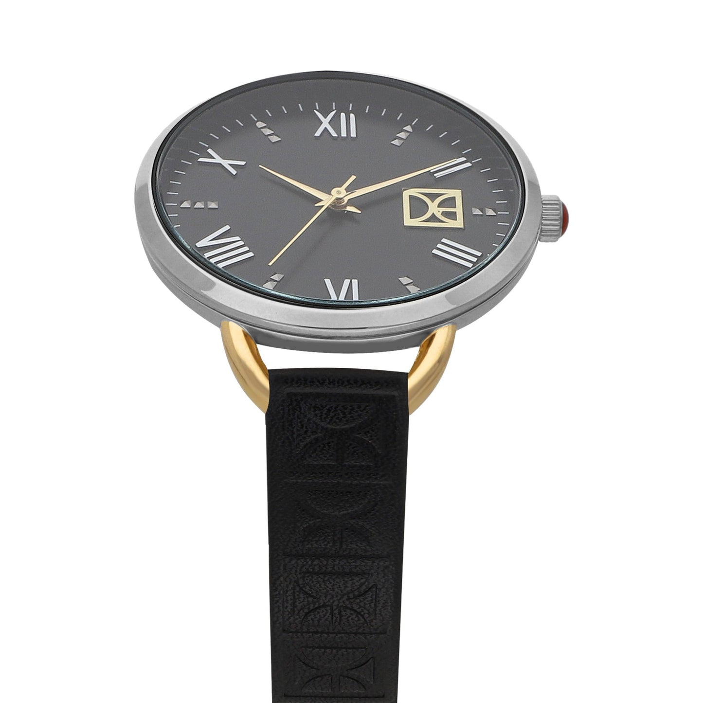 Reloj Análogo Cloe para Dama con Pedrería en Indicadores, Bisel Color Plateado y Correa de Tactopiel OE2437