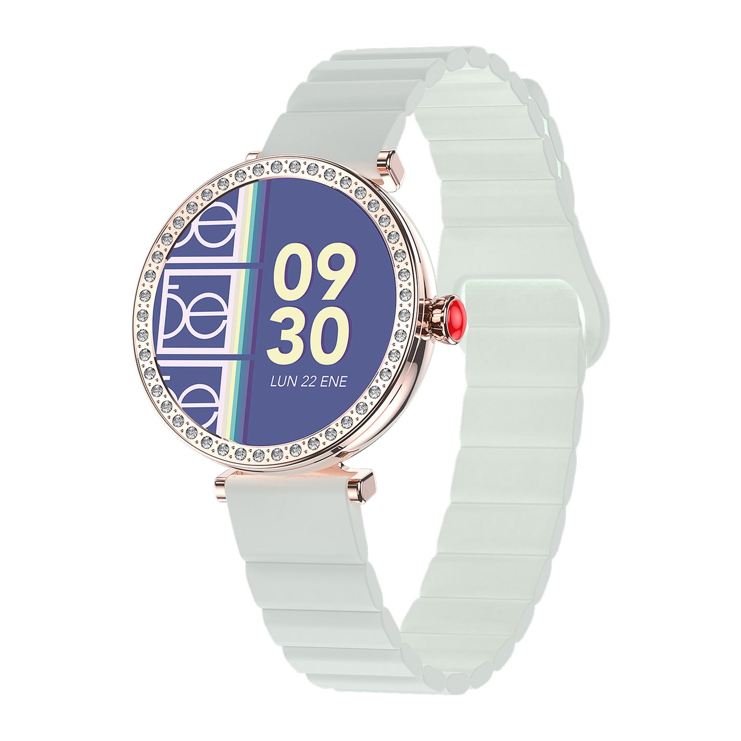 Smartwatch para Dama con Correa de Silicon con Pedrería en Bisel OE2563