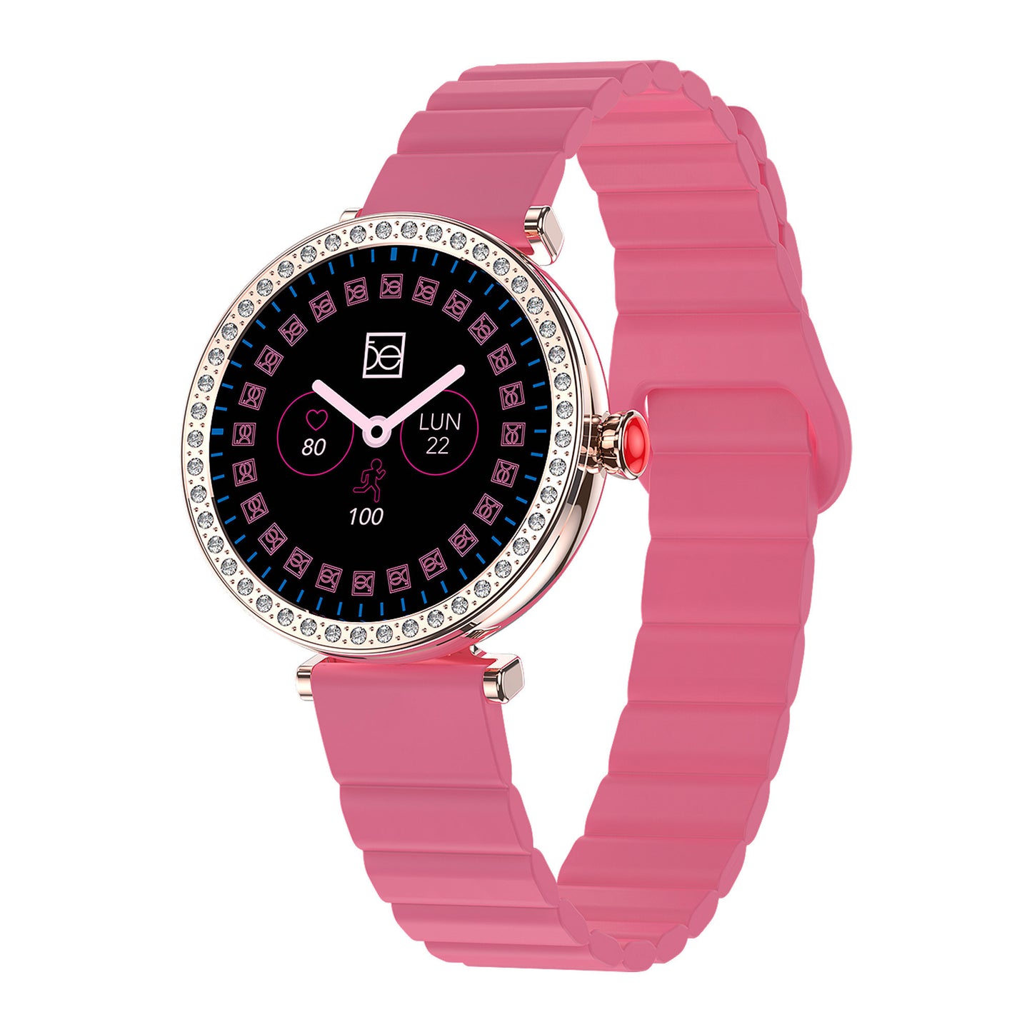 Smartwatch para Dama con Correa de Silicon con Pedrería en Bisel OE2563
