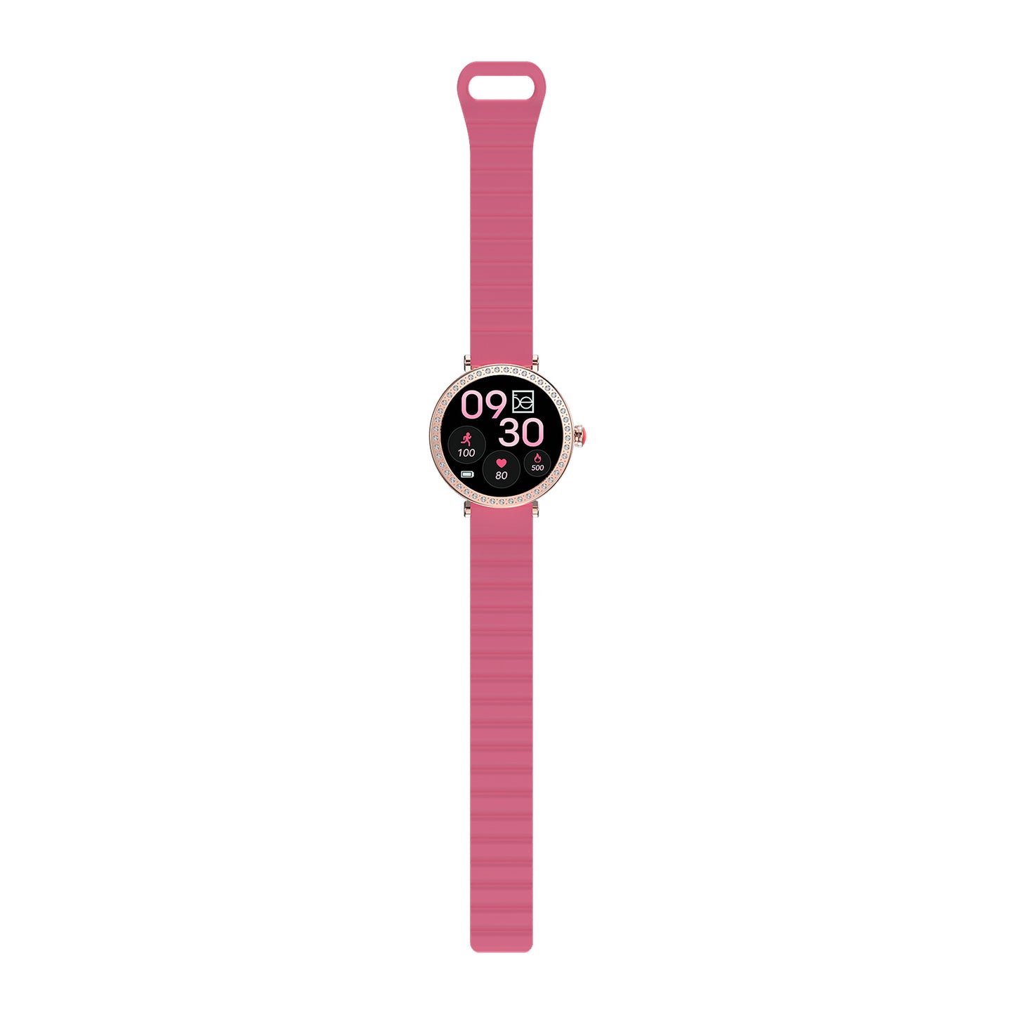 Smartwatch para Dama con Correa de Silicon con Pedrería en Bisel OE2563
