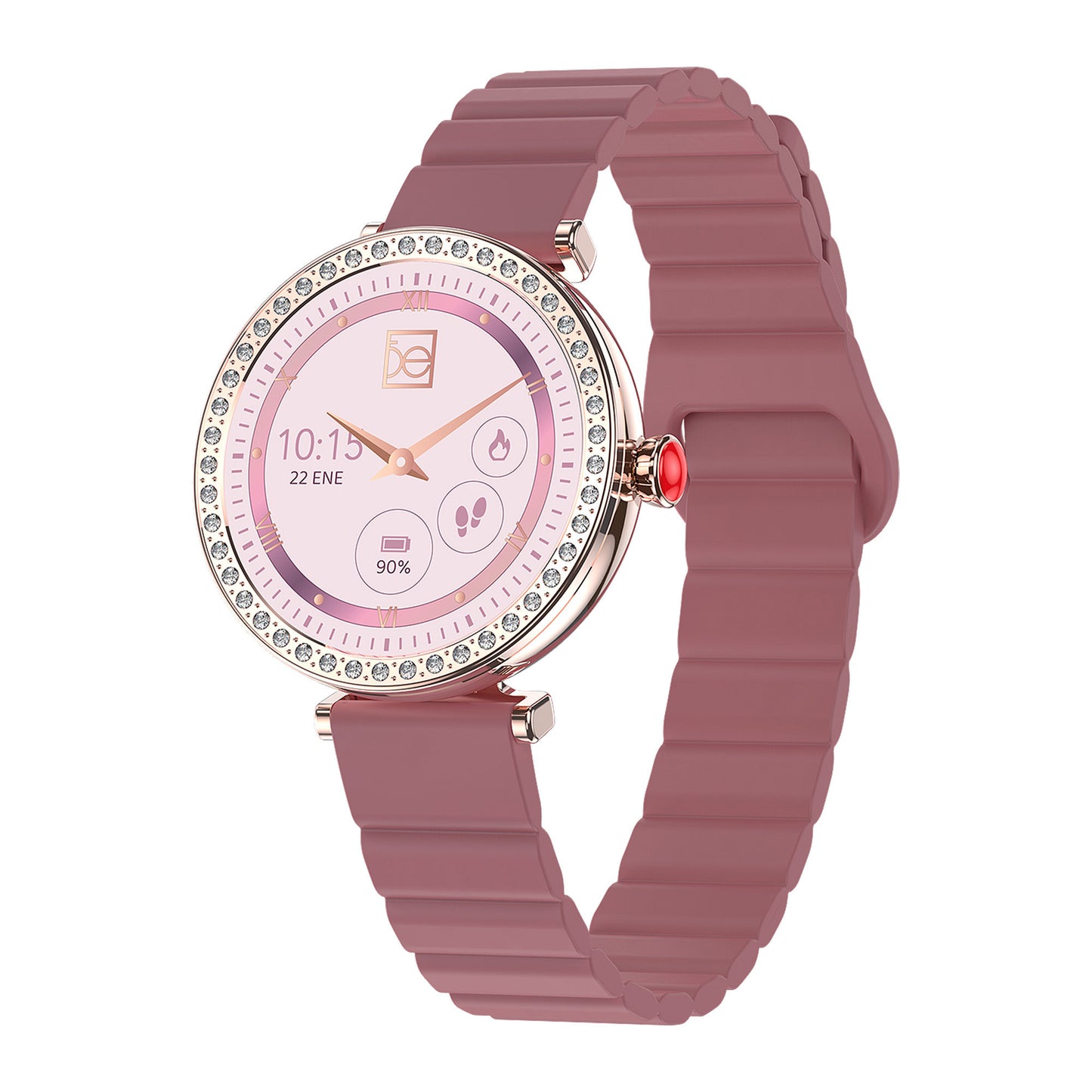 Smartwatch para Dama con Correa de Silicon con Pedrería en Bisel OE2563