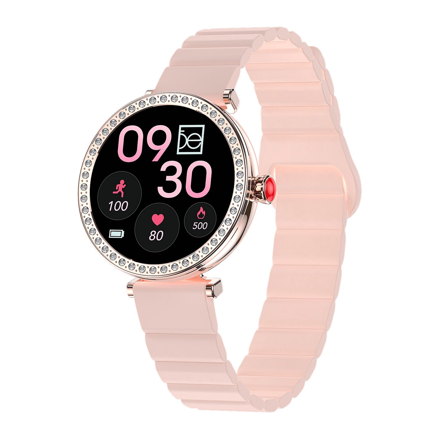 Smartwatch para Dama con Correa de Silicon con Pedrería en Bisel OE2563