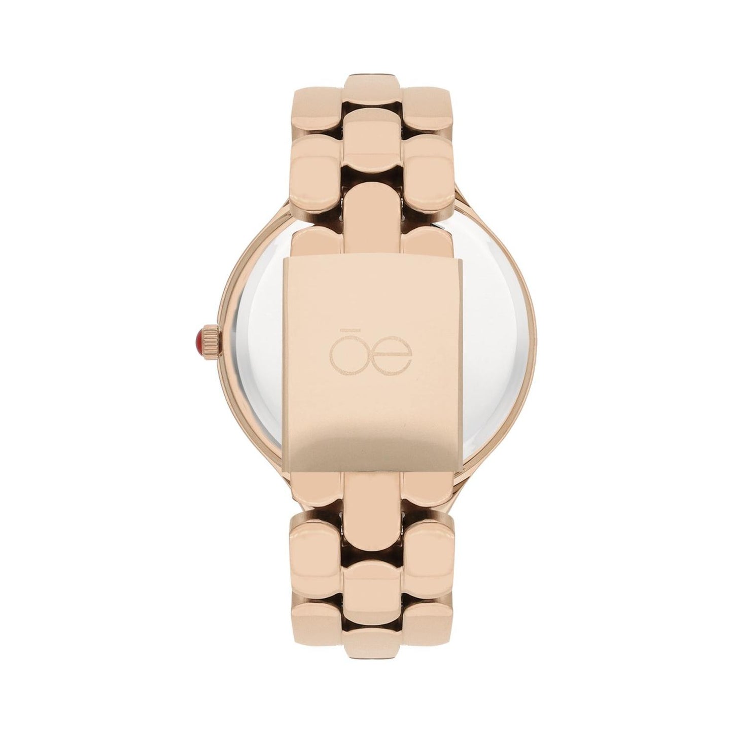 Reloj Analogo para Dama con Cristal Facetado, de Acero Inoxidable Color Plateado OE2439