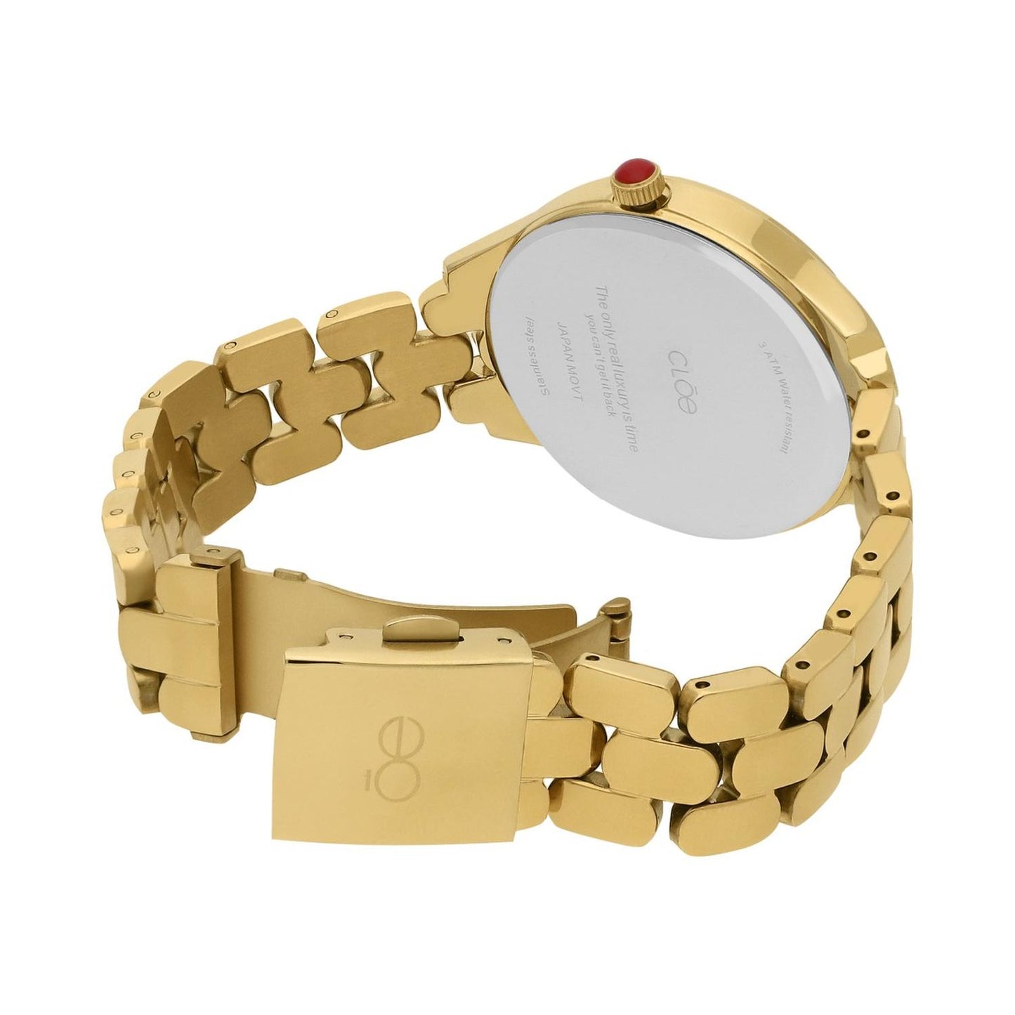 Reloj Analogo para Dama con Cristal Facetado, de Acero Inoxidable Color Plateado OE2439