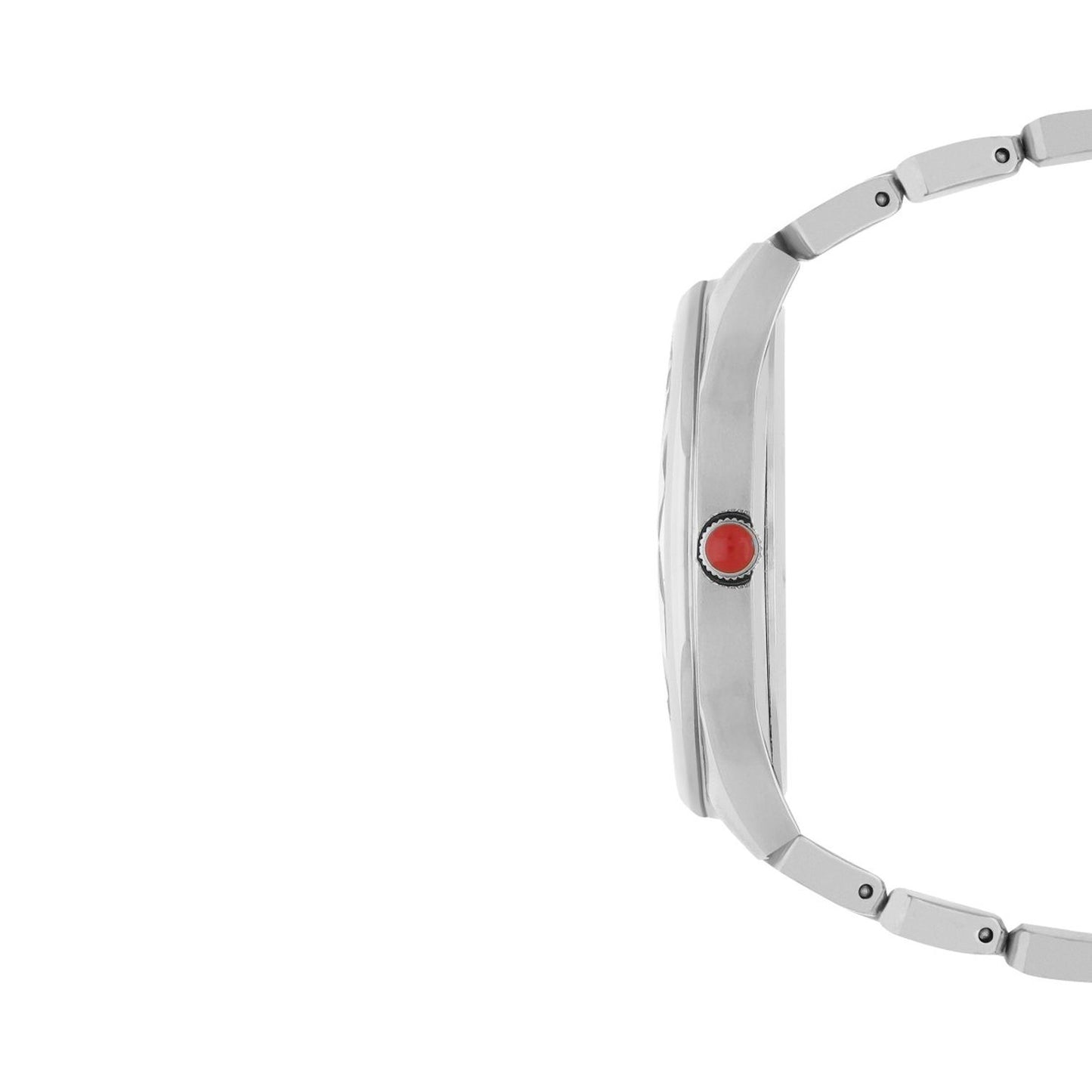 Reloj Analogo para Dama con Cristal Facetado, de Acero Inoxidable Color Plateado OE2439