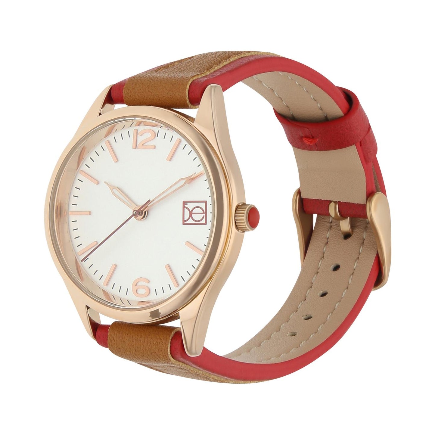 Reloj Analogo Cloe Piel Genuina OE2313
