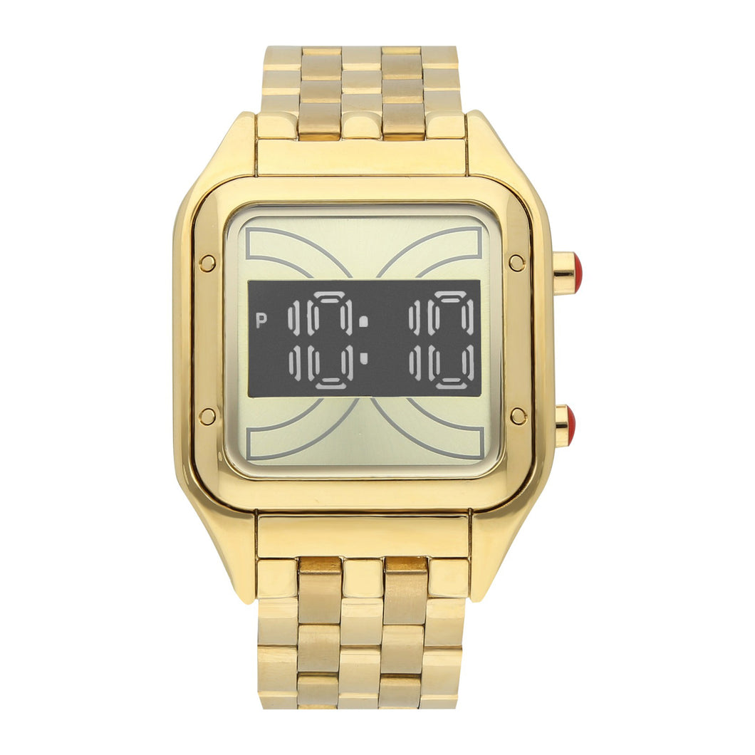 Reloj digital para dama con extensible de acero inoxidable, carátula cuadrada OE2337