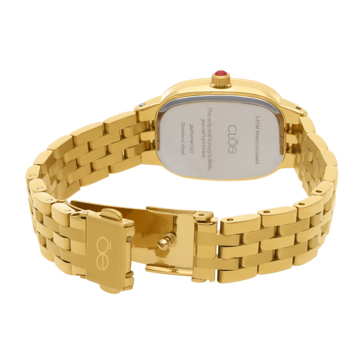 Reloj Cloe Análogo para Dama con Caja Ovalada y Extensible de Acero Inoxidable OE2532