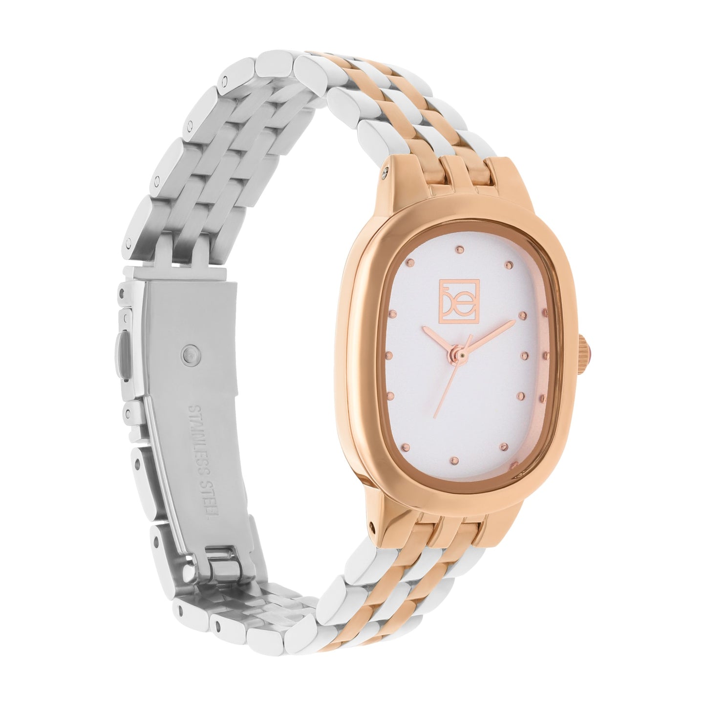 Reloj Cloe Análogo para Dama con Caja Ovalada y Extensible de Acero Inoxidable OE2532