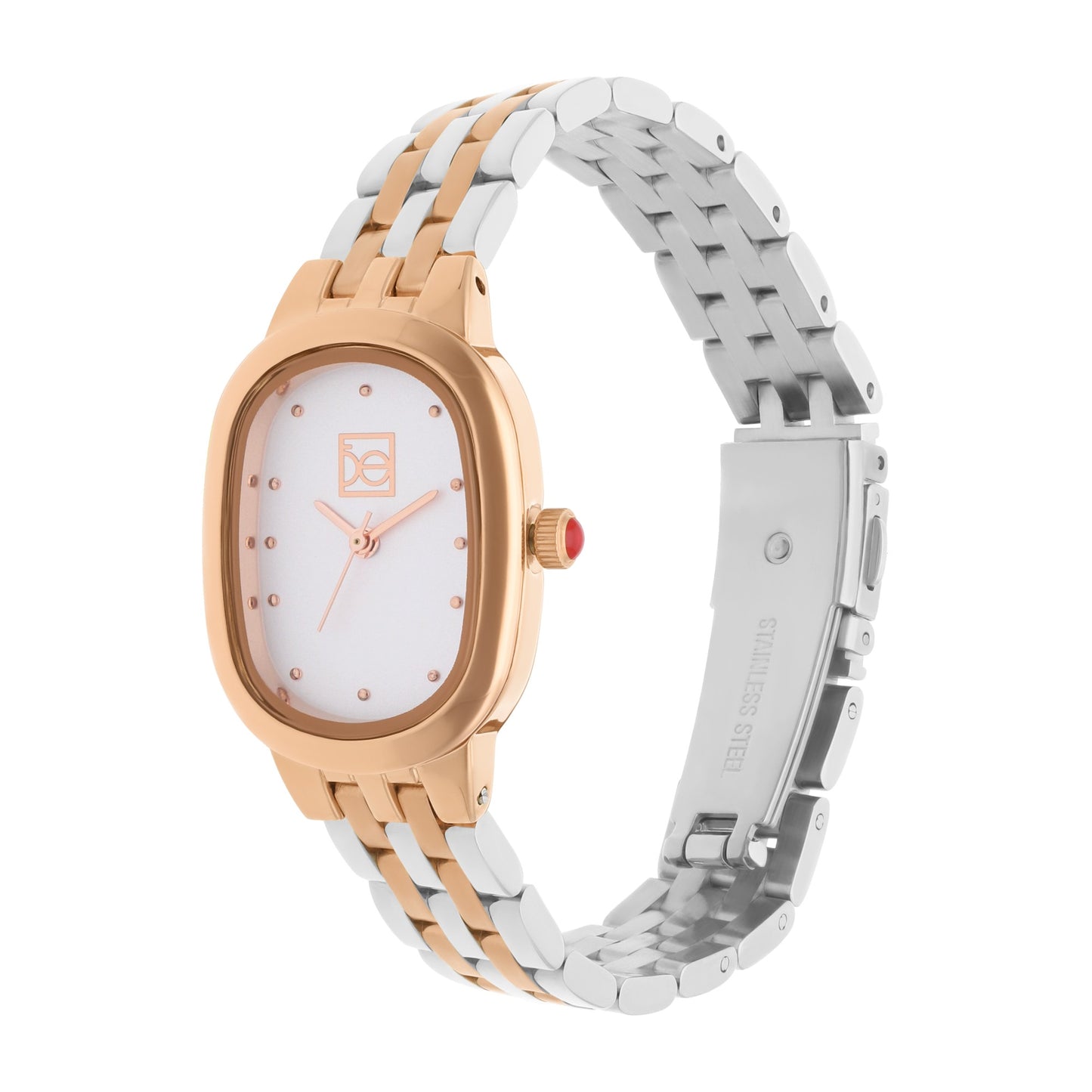 Reloj Cloe Análogo para Dama con Caja Ovalada y Extensible de Acero Inoxidable OE2532