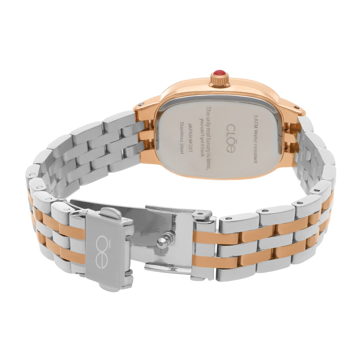 Reloj Cloe Análogo para Dama con Caja Ovalada y Extensible de Acero Inoxidable OE2532