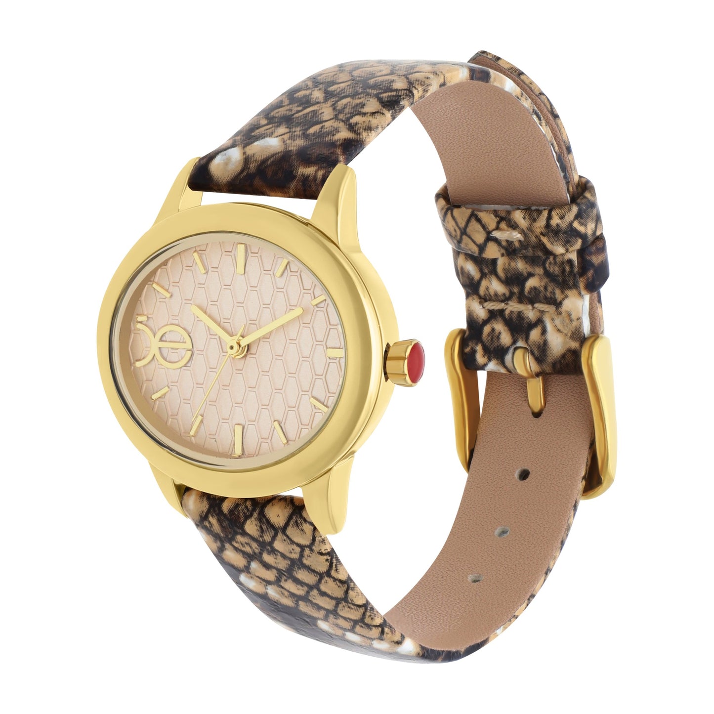 Reloj Cloe Análogo para Dama con Acabado de Leopardo de Leopardo Correa de Tactopiel OE2538