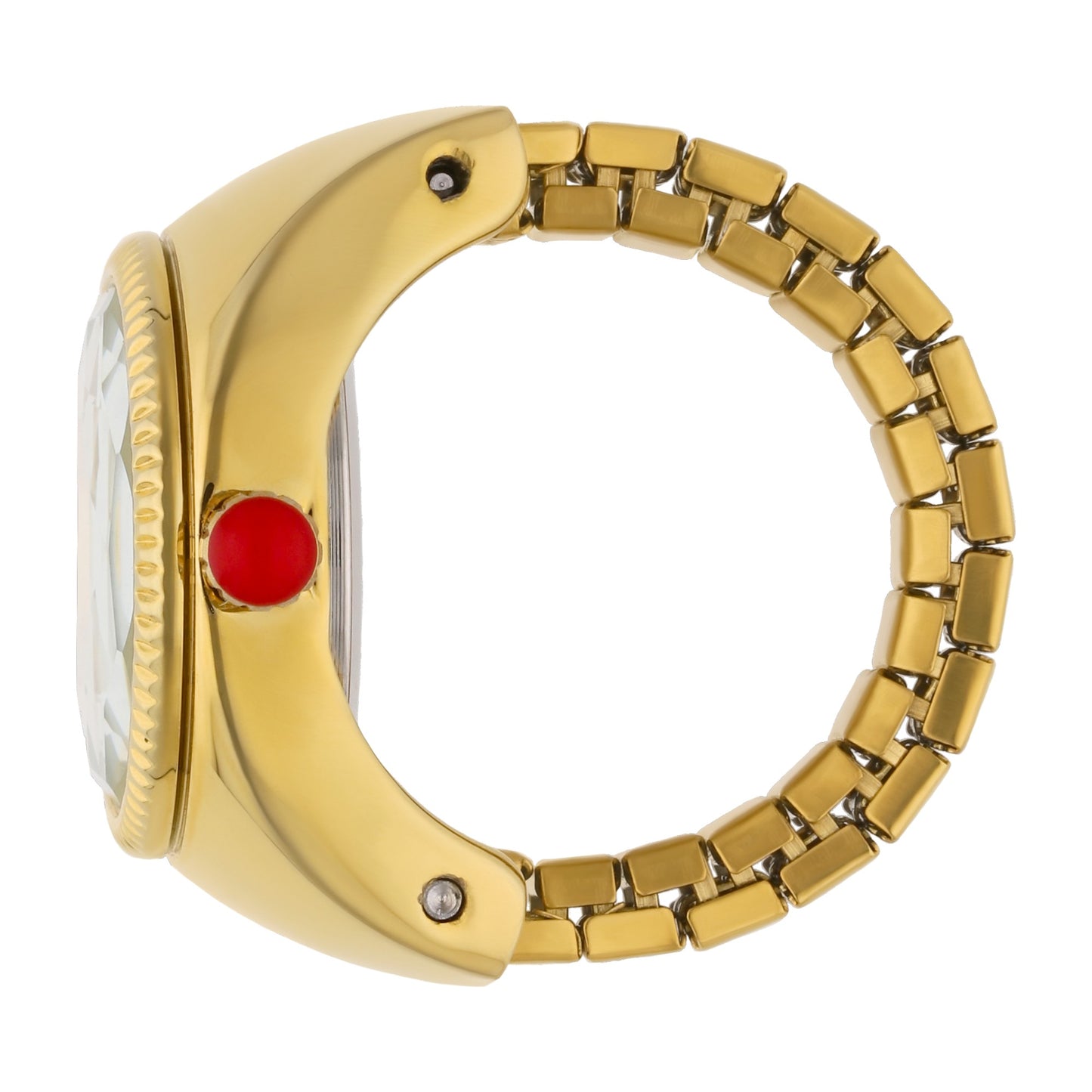 Reloj Anillo Cloe Análogo para Dama con Cristal Facetado y Extensible de Acero Inoxidable OE2541