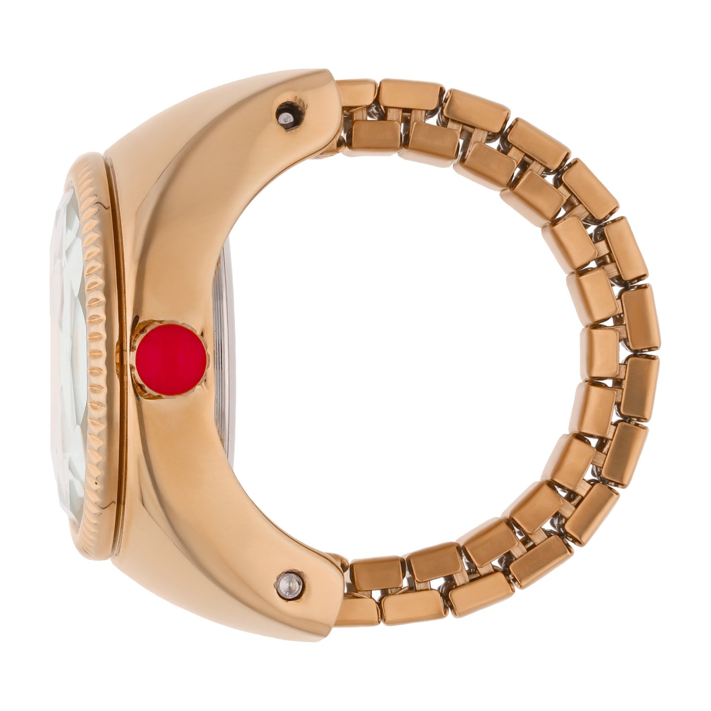 Reloj Anillo Cloe Análogo para Dama con Cristal Facetado y Extensible de Acero Inoxidable OE2541