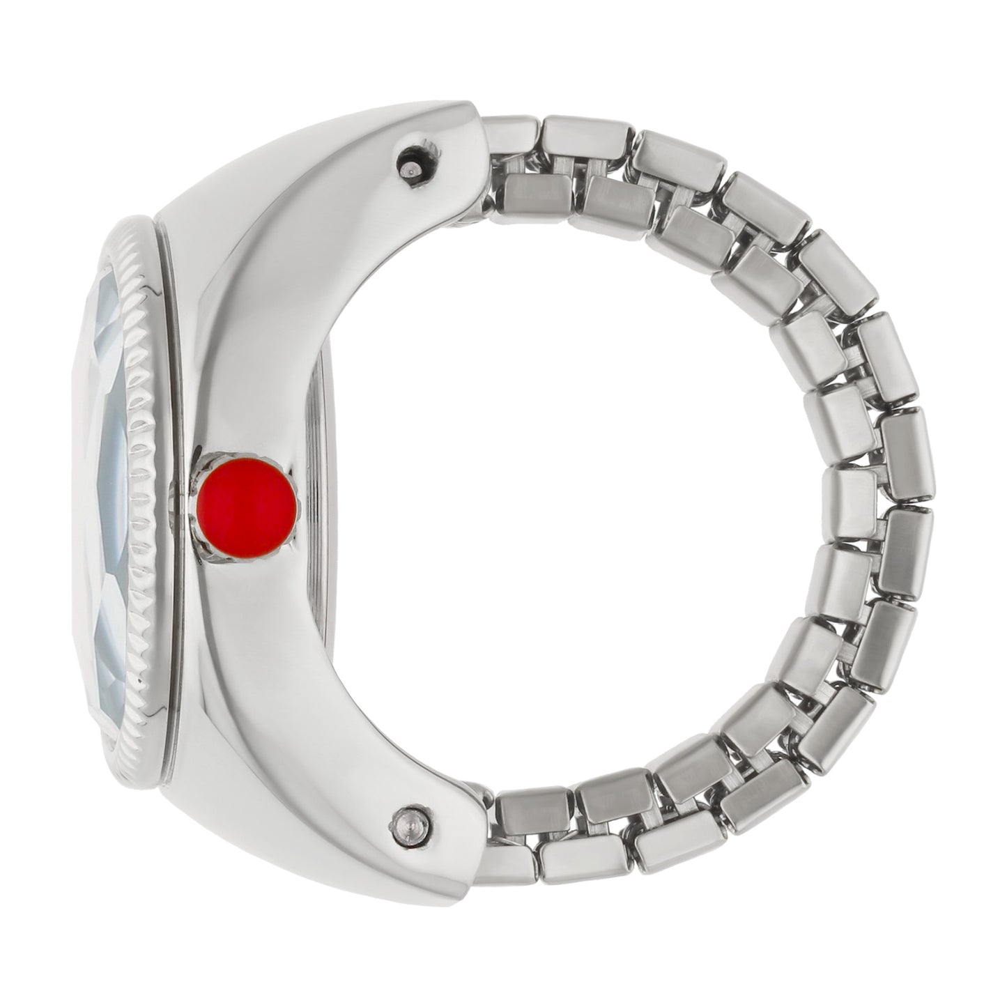 Reloj Anillo Cloe Análogo para Dama con Cristal Facetado y Extensible de Acero Inoxidable OE2541