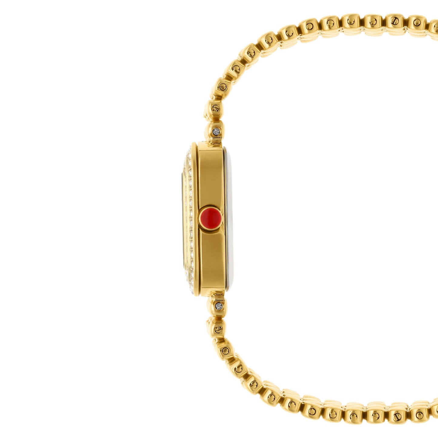 Reloj Cloe Análogo para Dama con Doble Pedrería en Bisel y Extensible de Acero Inoxidable OE2543