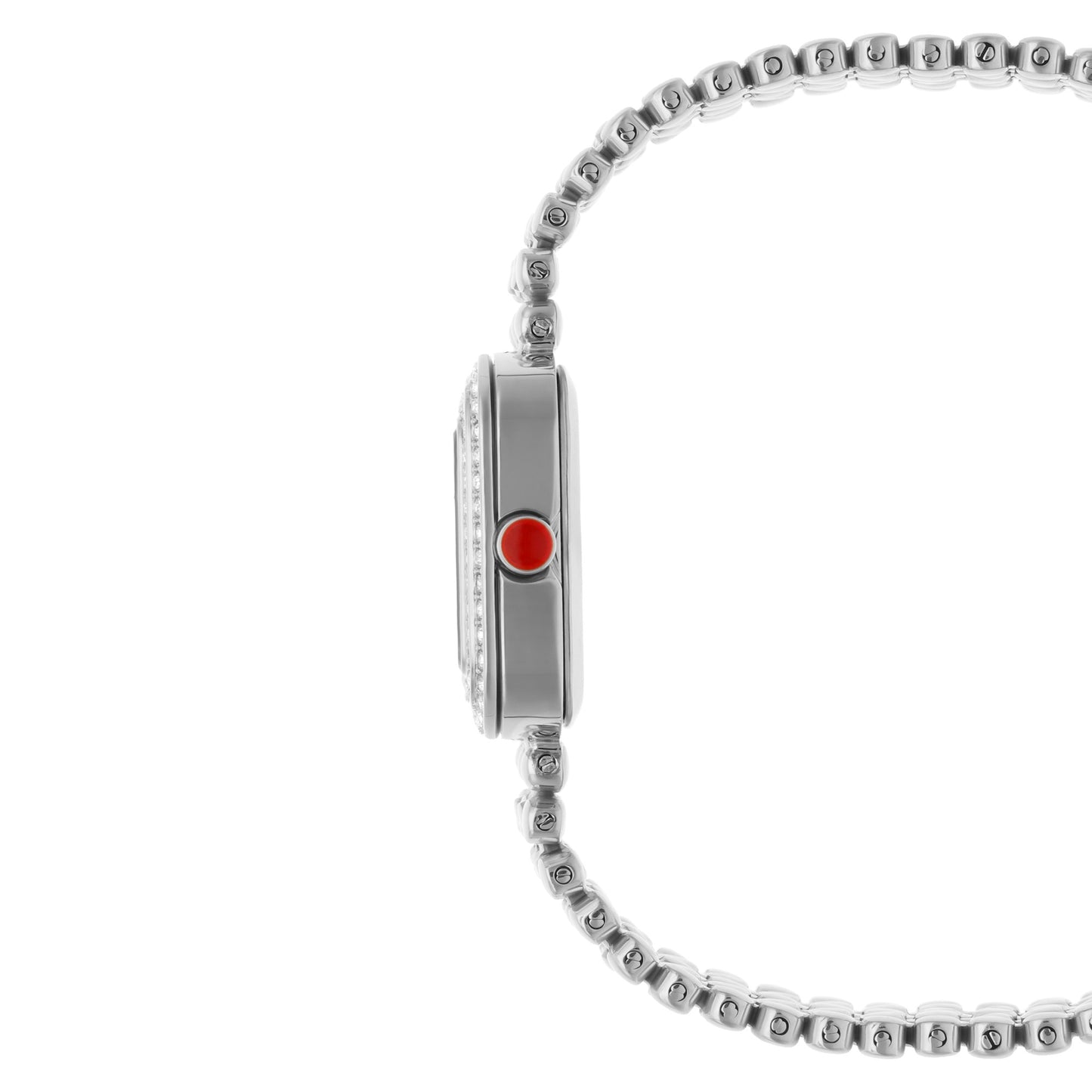 Reloj Cloe Análogo para Dama con Doble Pedrería en Bisel y Extensible de Acero Inoxidable OE2543