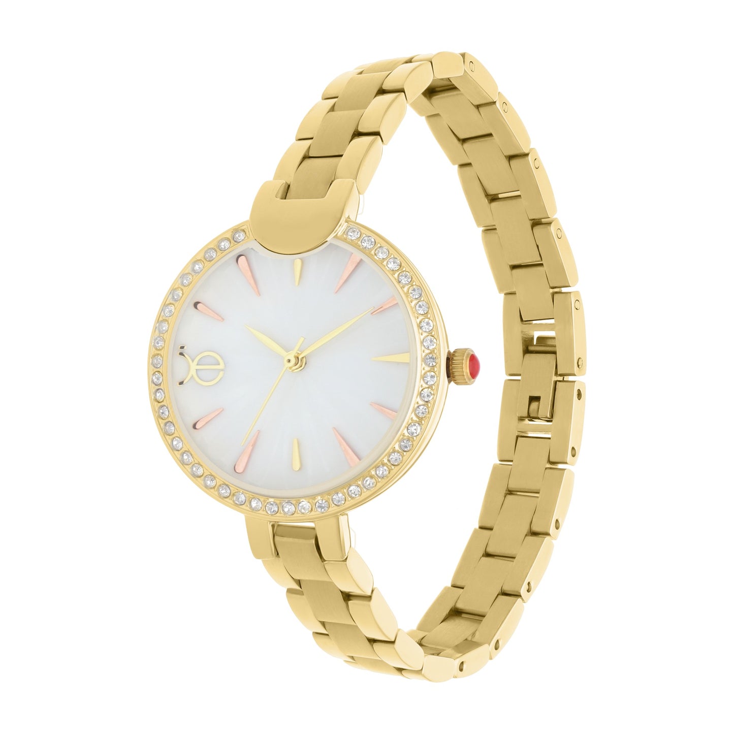 Reloj Cloe Análogo para Dama con Carátula con Acabado de Madre Perla y Extensible de Acero Inoxidable OE2545