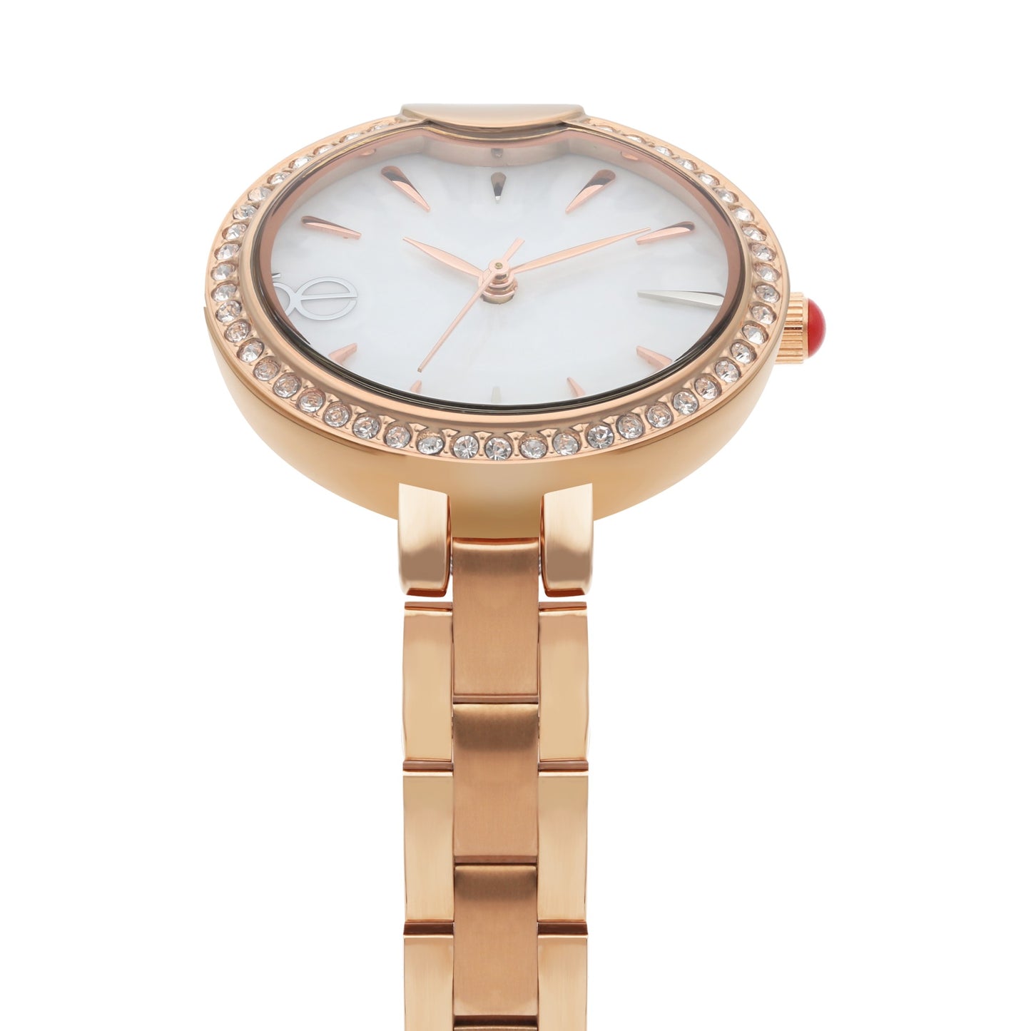 Reloj Cloe Análogo para Dama con Carátula con Acabado de Madre Perla y Extensible de Acero Inoxidable OE2545