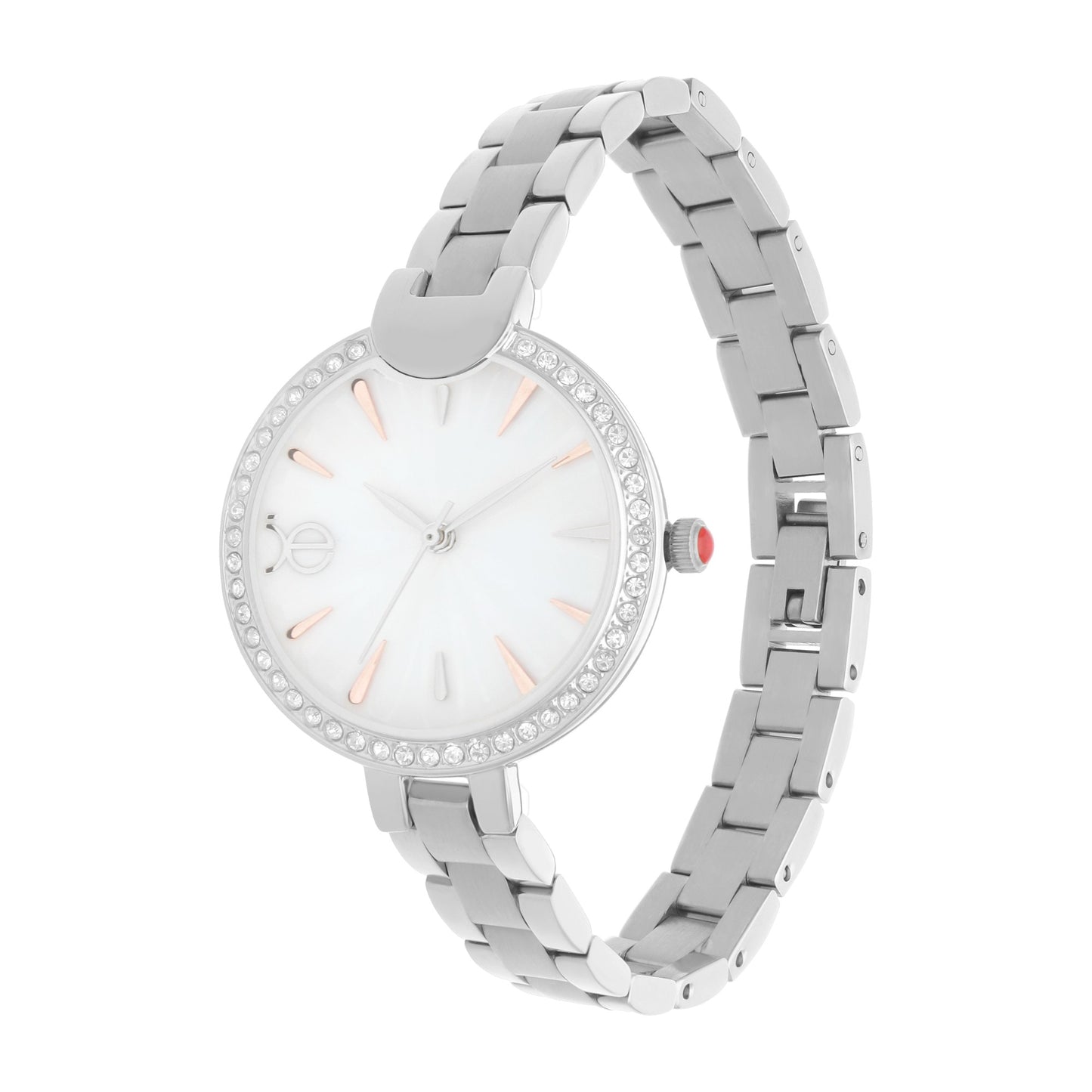 Reloj Cloe Análogo para Dama con Carátula con Acabado de Madre Perla y Extensible de Acero Inoxidable OE2545