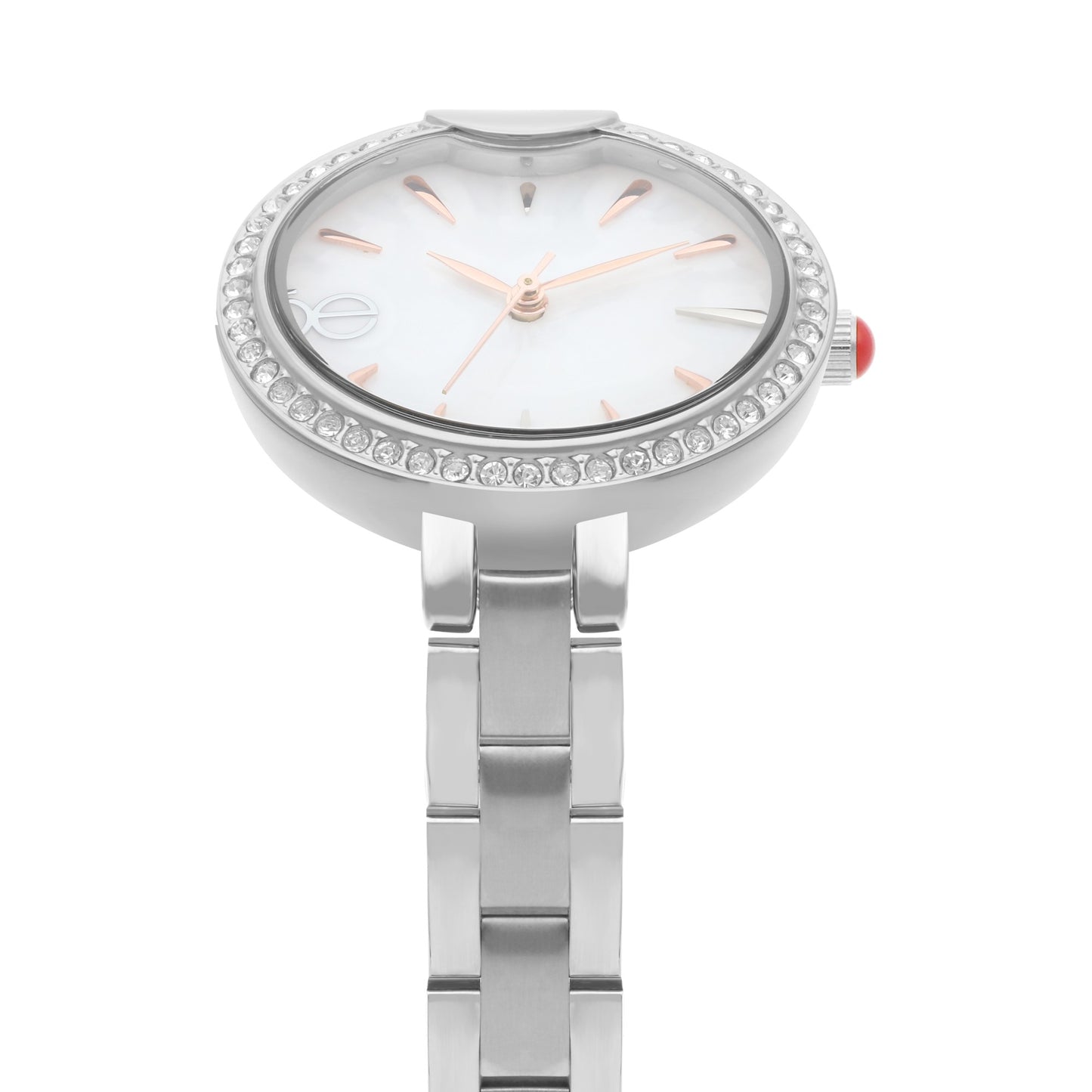 Reloj Cloe Análogo para Dama con Carátula con Acabado de Madre Perla y Extensible de Acero Inoxidable OE2545