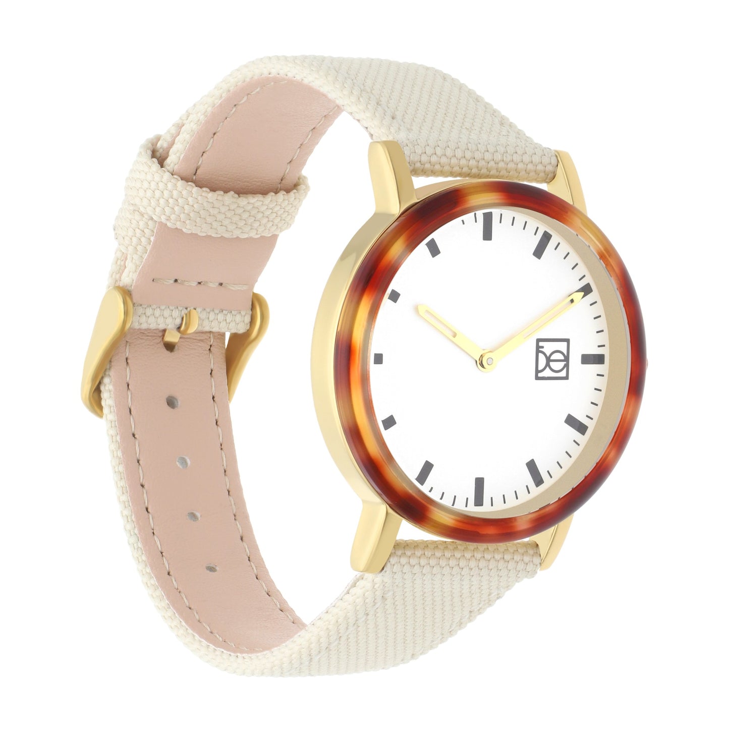 Reloj Cloe Análogo para Dama con Bisel Carey y Correa de Textil OE2546