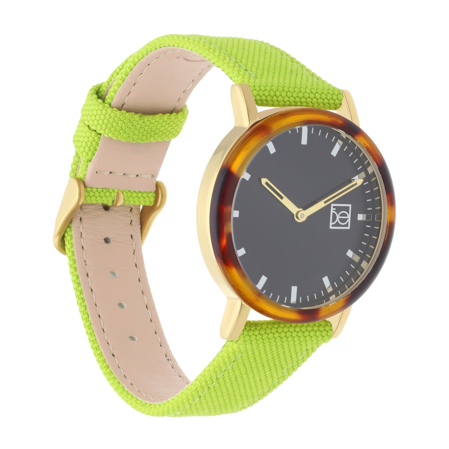 Reloj Cloe Análogo para Dama con Bisel Carey y Correa de Textil OE2546