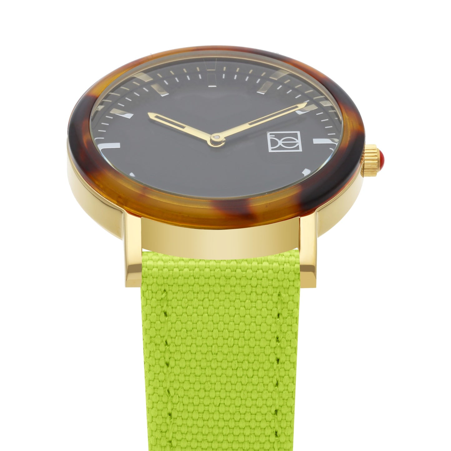 Reloj Cloe Análogo para Dama con Bisel Carey y Correa de Textil OE2546
