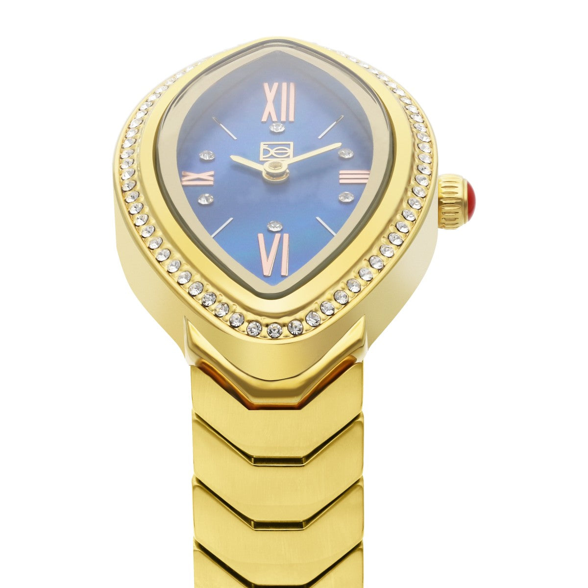 Reloj Cloe Análogo Caja Ovalada y Extensible de Acero Inoxidable OE2548-GL