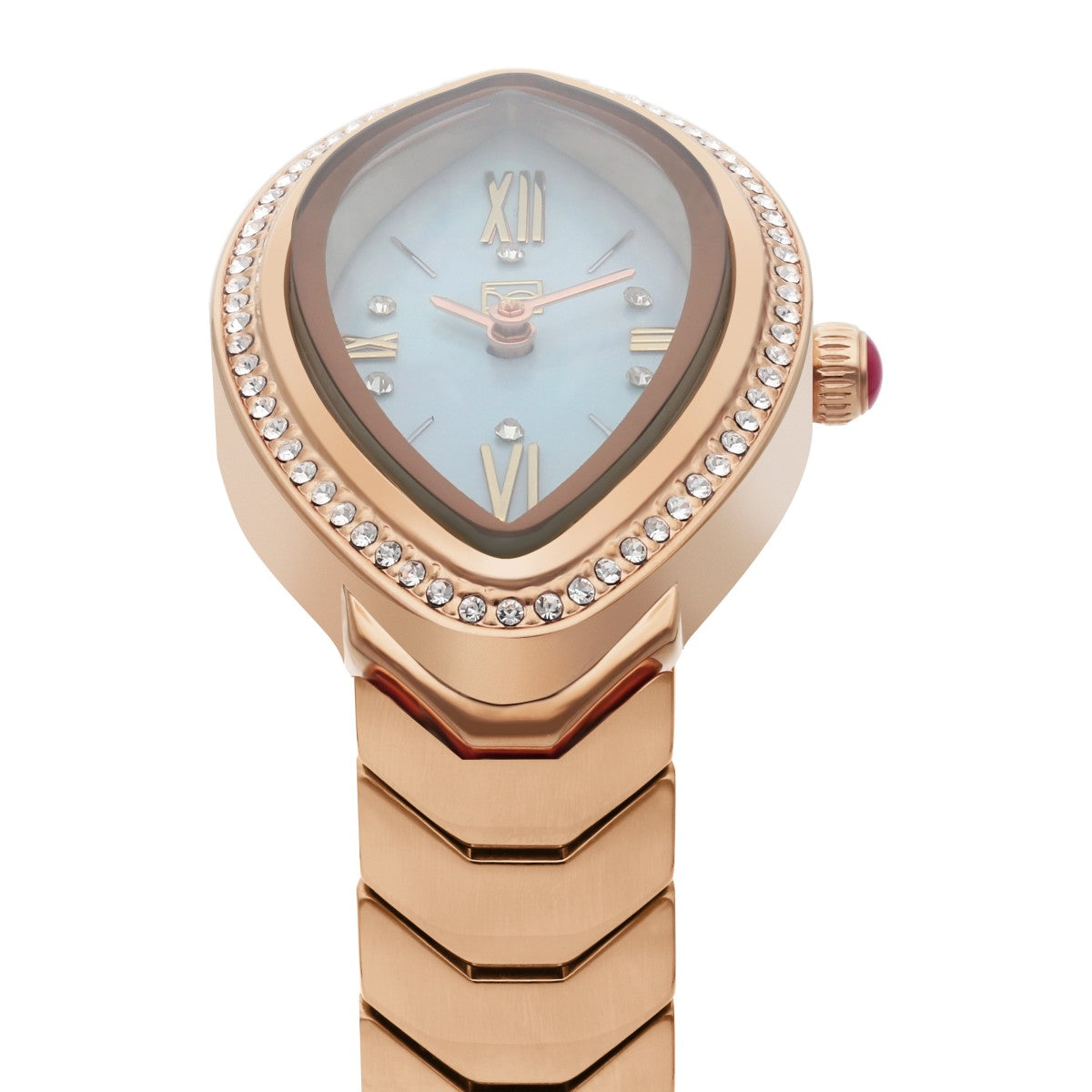 Reloj Cloe Análogo Caja Ovalada y Extensible de Acero Inoxidable OE2548-GL
