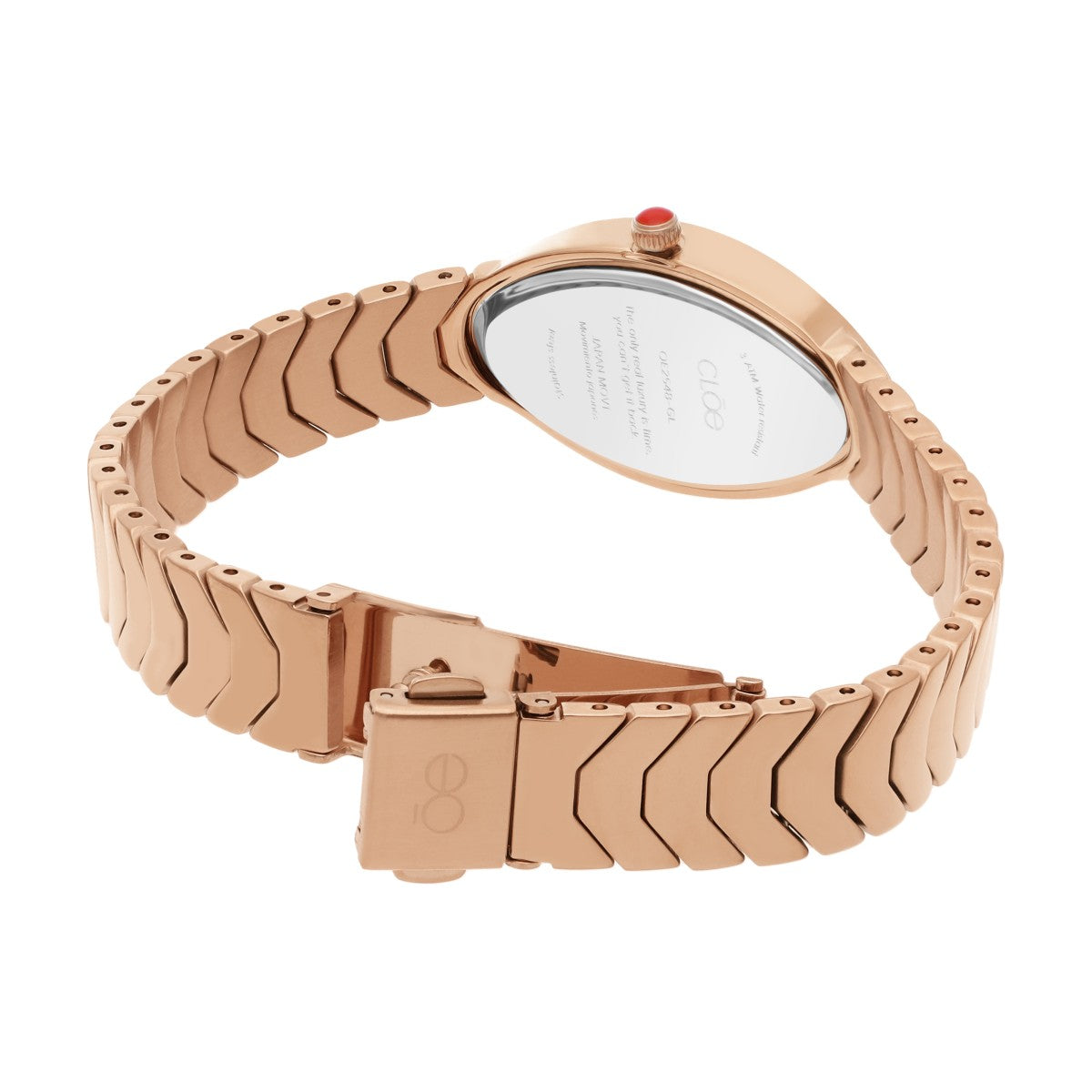 Reloj Cloe Análogo Caja Ovalada y Extensible de Acero Inoxidable OE2548-GL