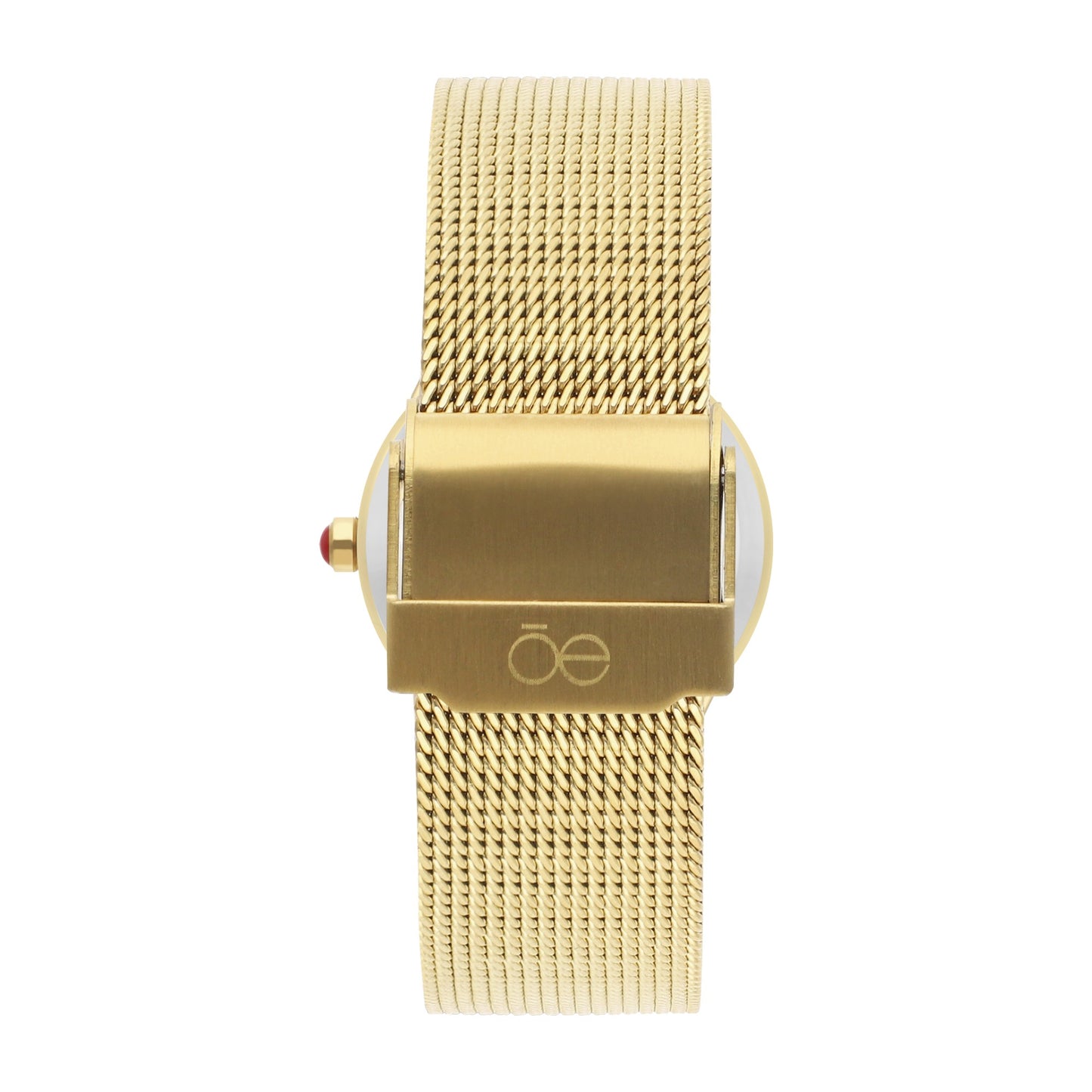 Reloj Cloe Análogo para Dama con Pedrería en Forma de Luna y Extensible de Mesh OE2552