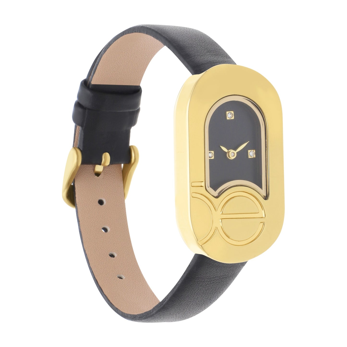 Reloj Cloe Análogo para Dama con Monograma Integrado en la Caja y Correa de Tactopiel OE2553