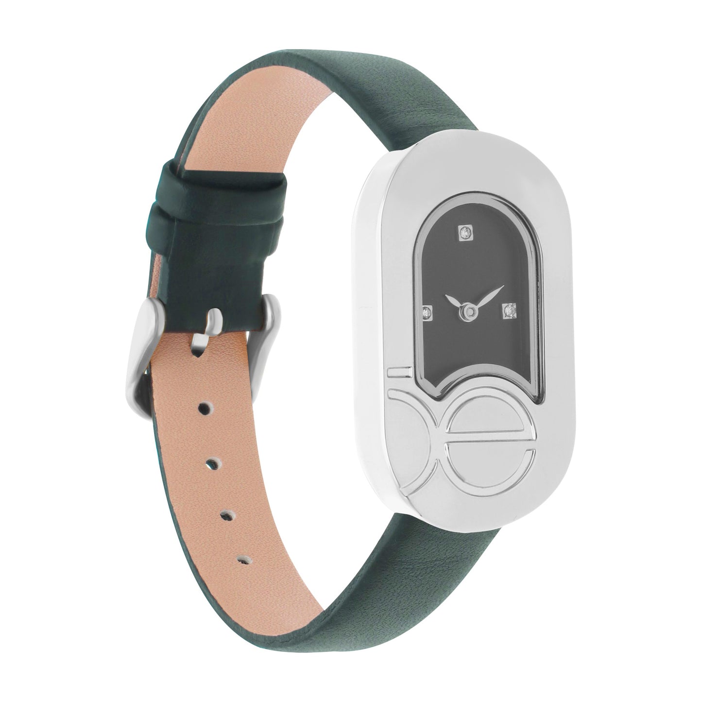 Reloj Cloe Análogo para Dama con Monograma Integrado en la Caja y Correa de Tactopiel OE2553