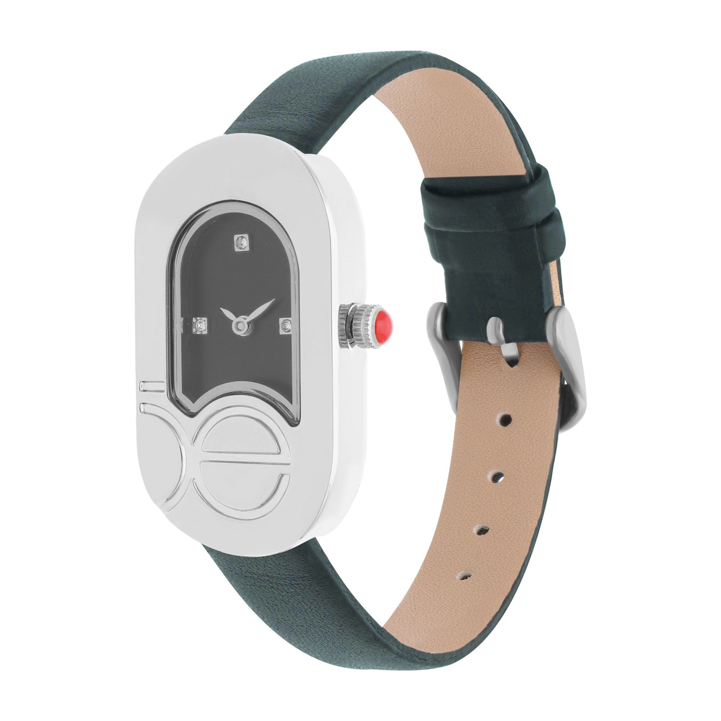 Reloj Cloe Análogo para Dama con Monograma Integrado en la Caja y Correa de Tactopiel OE2553