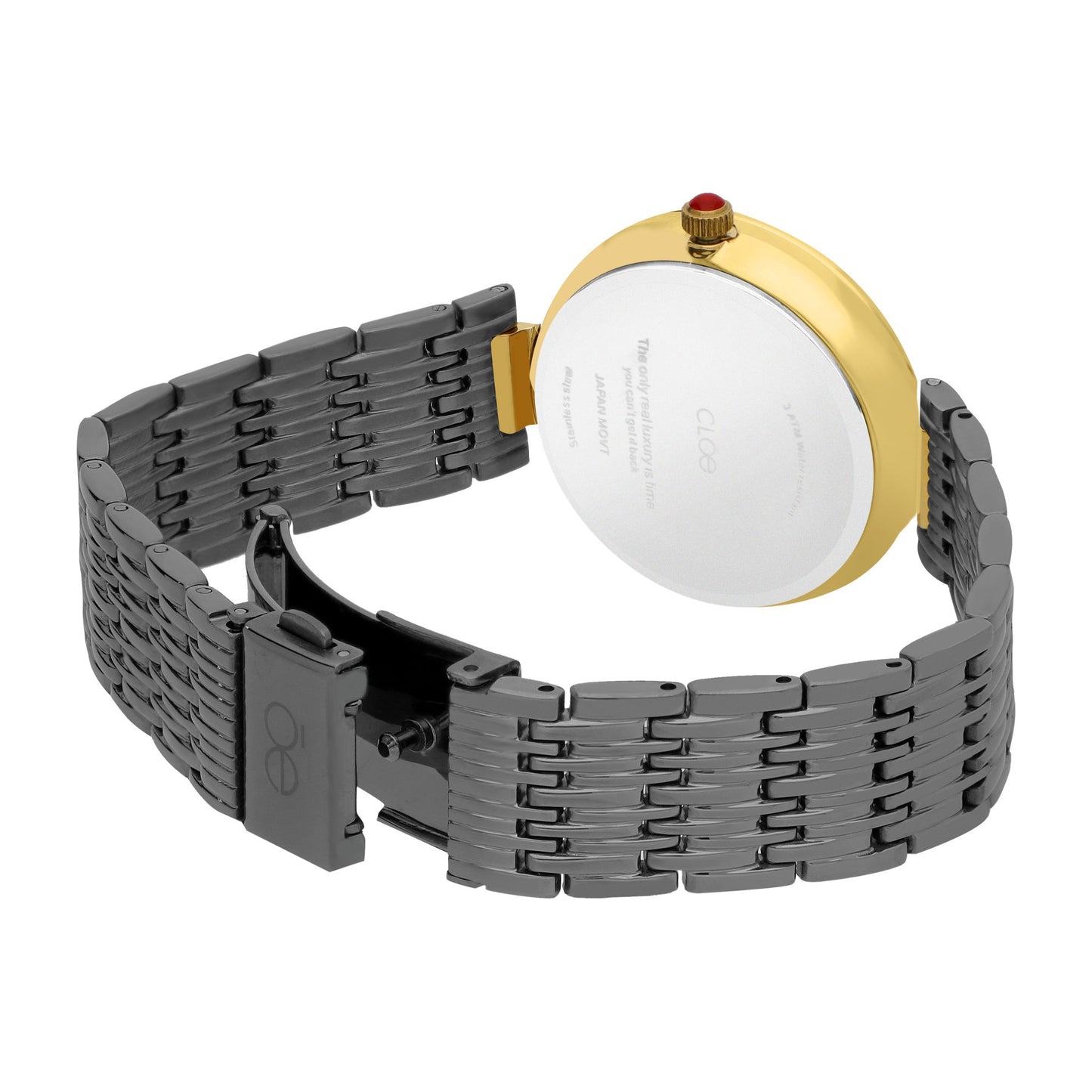 Reloj Cloe Análogo para Dama con Indicador en Forma de Luna y Extensible de Acero Inoxidable OE2555