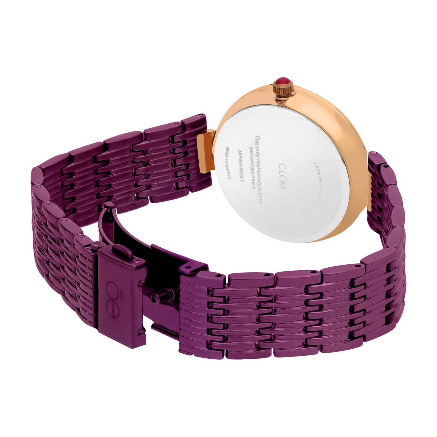 Reloj Cloe Análogo para Dama con Indicador en Forma de Luna y Extensible de Acero Inoxidable OE2555