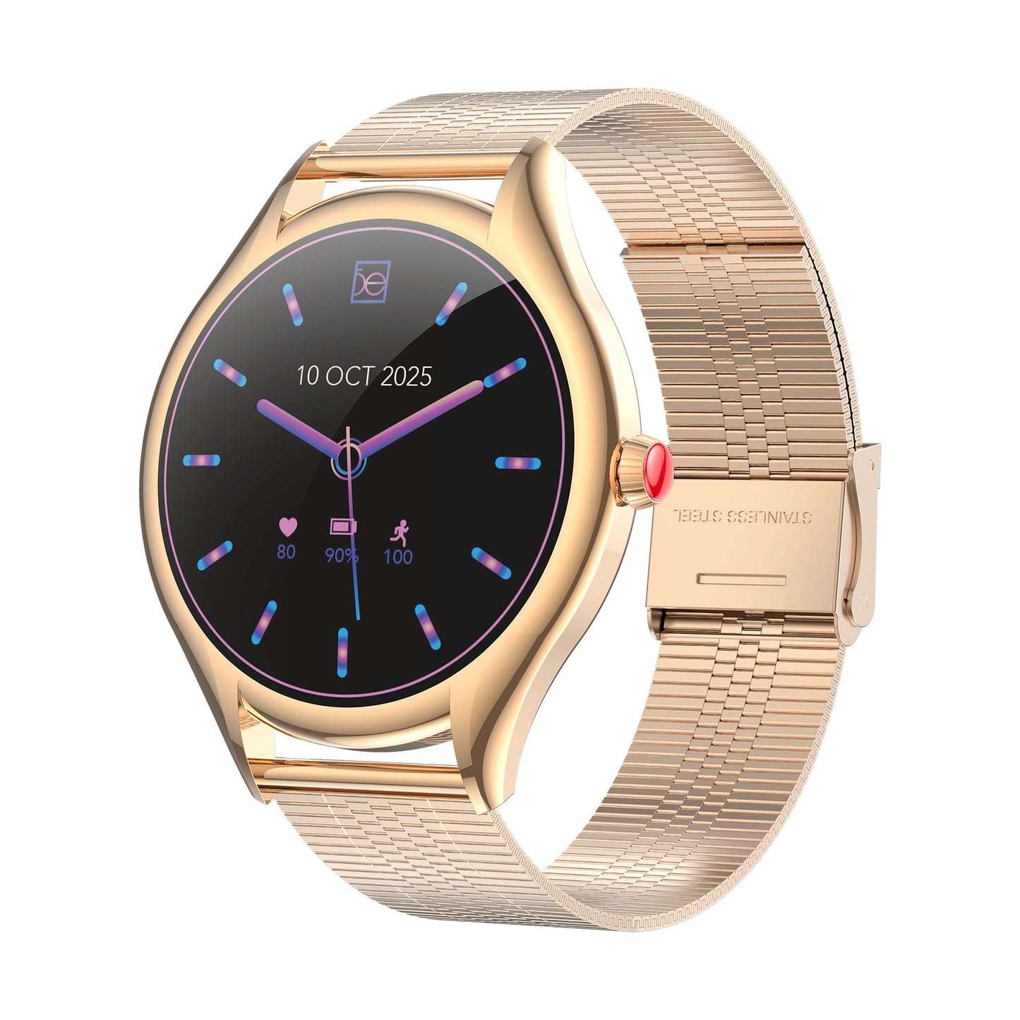 Smartwatch Cloe S4 para Dama con Pantalla Amoled y Extensible de Acero Inoxidable Liso OE2560