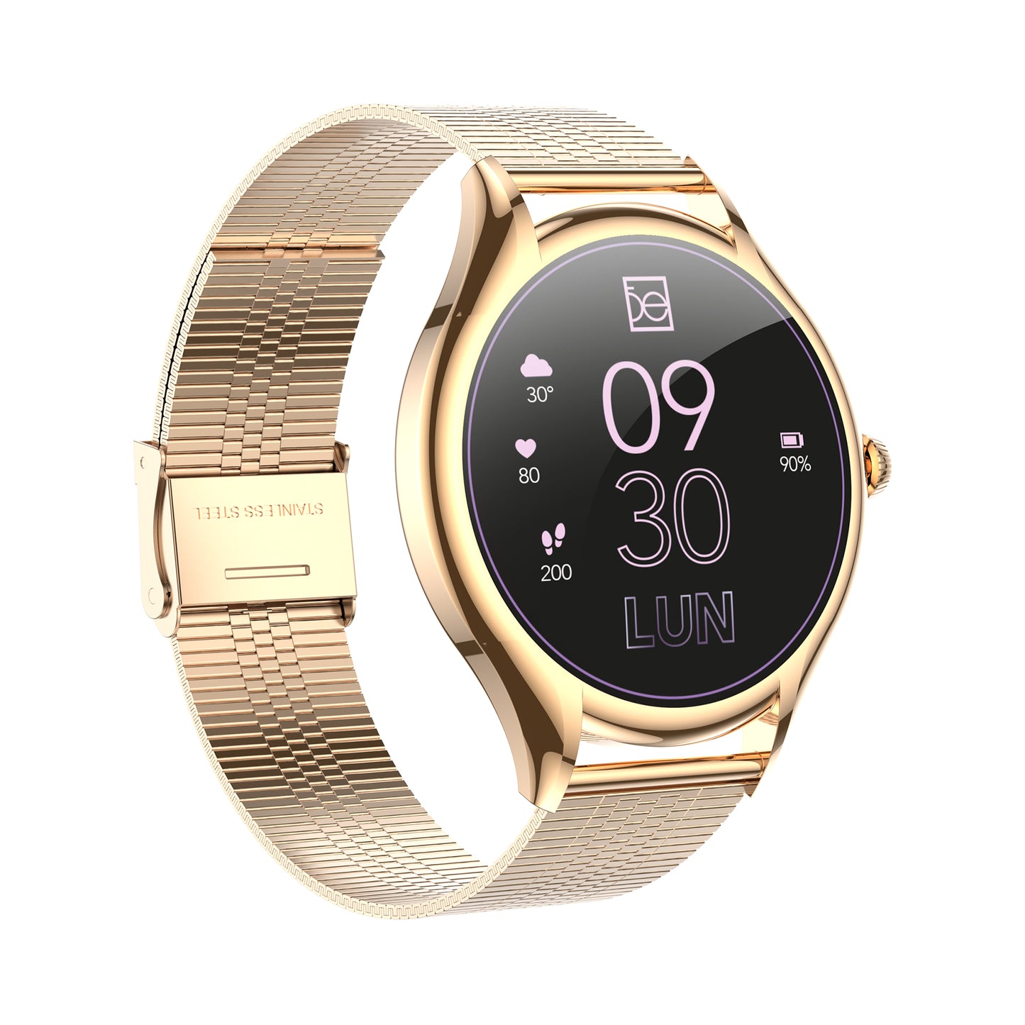 Smartwatch Cloe S4 para Dama con Pantalla Amoled y Extensible de Acero Inoxidable Liso OE2560