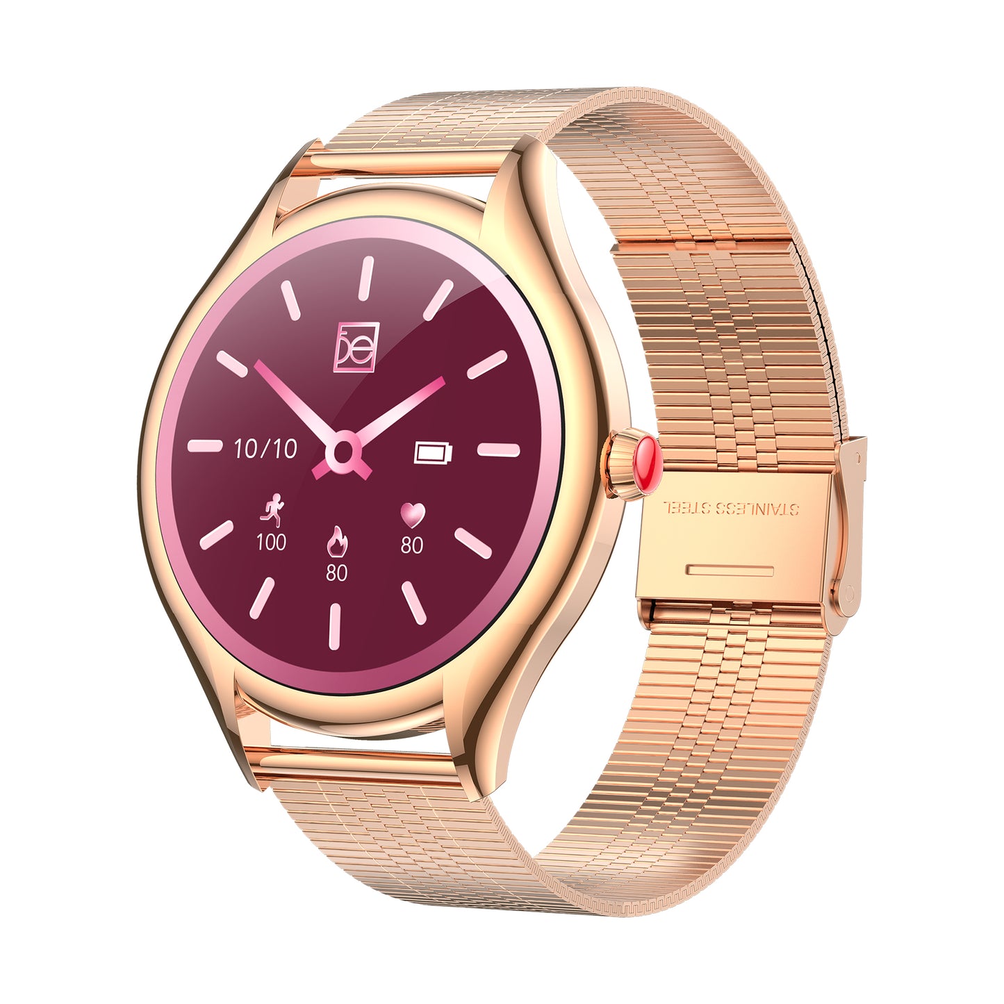 Smartwatch Cloe S4 para Dama con Pantalla Amoled y Extensible de Acero Inoxidable Liso OE2560