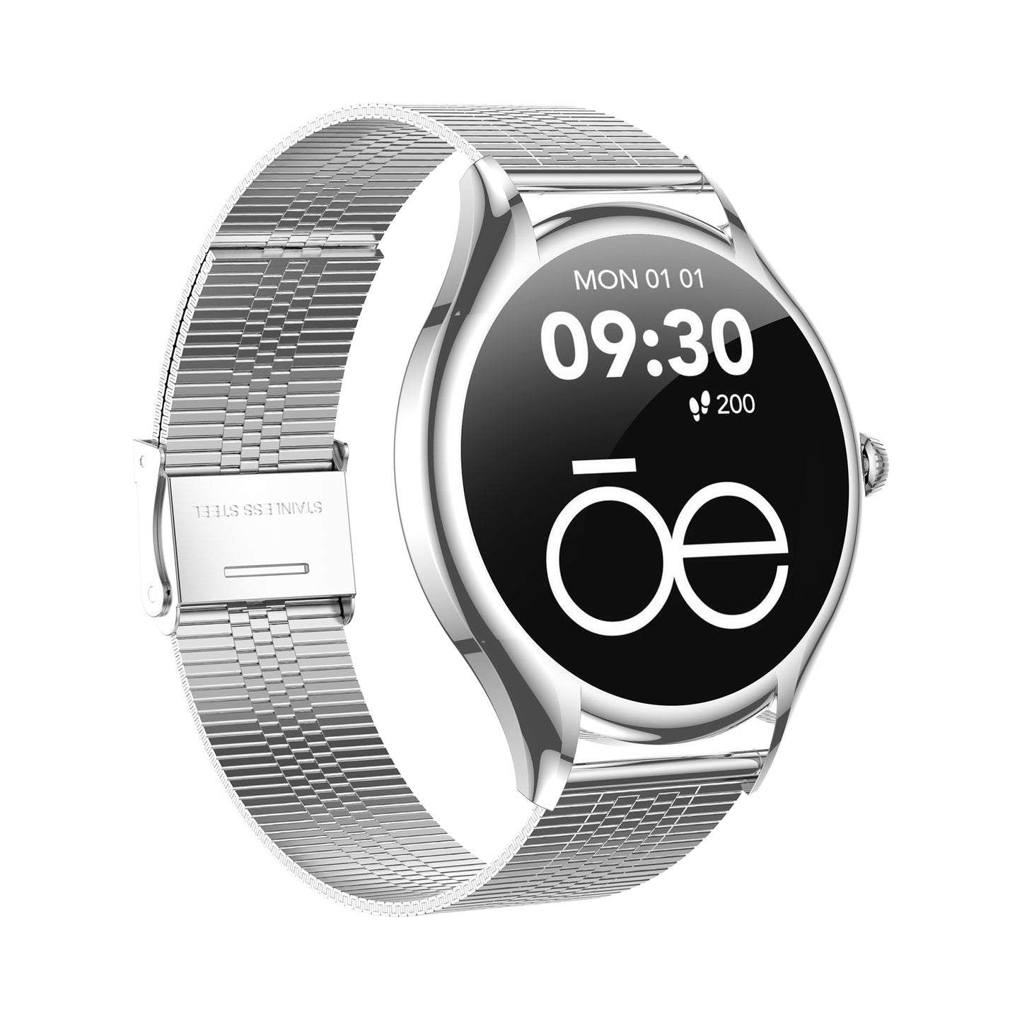 Smartwatch Cloe S4 para Dama con Pantalla Amoled y Extensible de Acero Inoxidable Liso OE2560