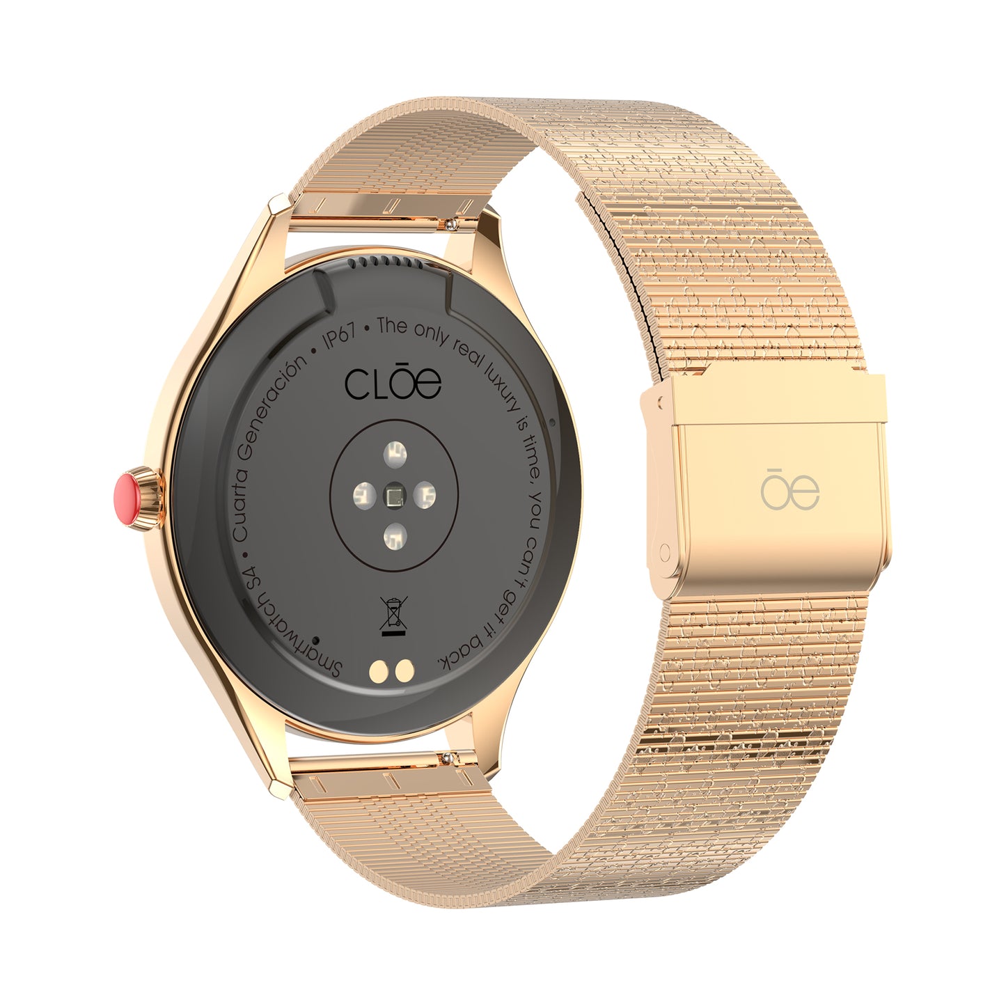 Smartwatch Cloe S4 para Dama con Pantalla Amoled y Extensible de Acero Inoxidable con Textura OE2561