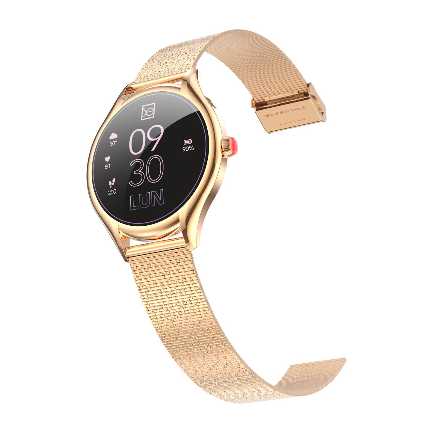 Smartwatch Cloe S4 para Dama con Pantalla Amoled y Extensible de Acero Inoxidable con Textura OE2561