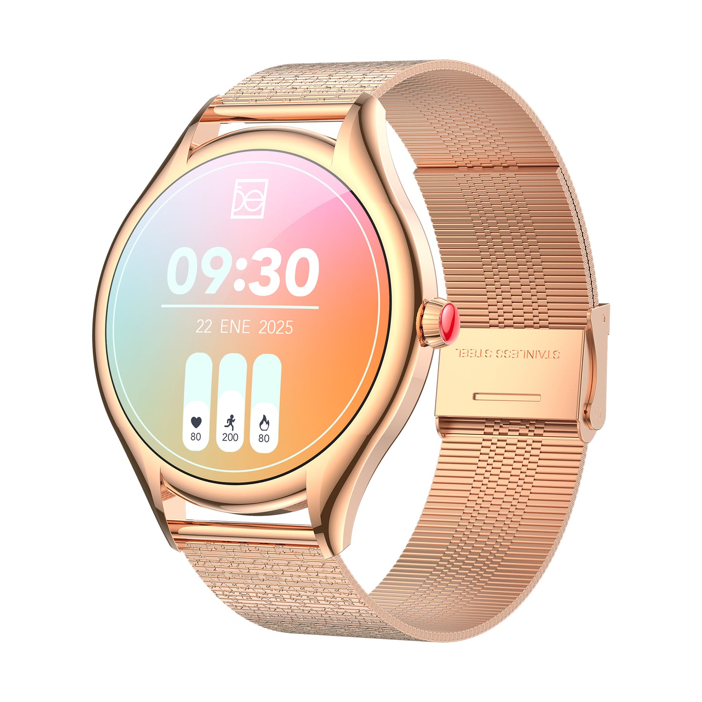 Smartwatch Cloe S4 para Dama con Pantalla Amoled y Extensible de Acero Inoxidable con Textura OE2561