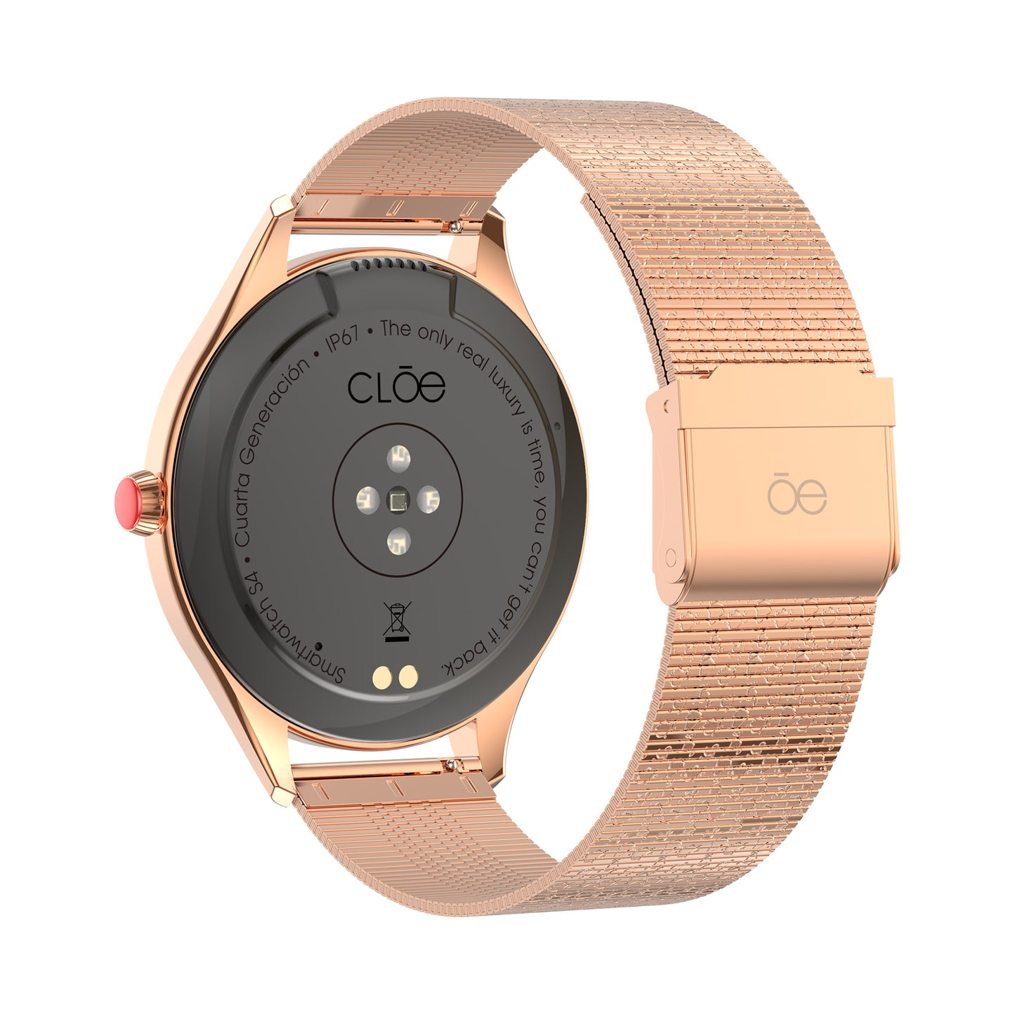 Smartwatch Cloe S4 para Dama con Pantalla Amoled y Extensible de Acero Inoxidable con Textura OE2561